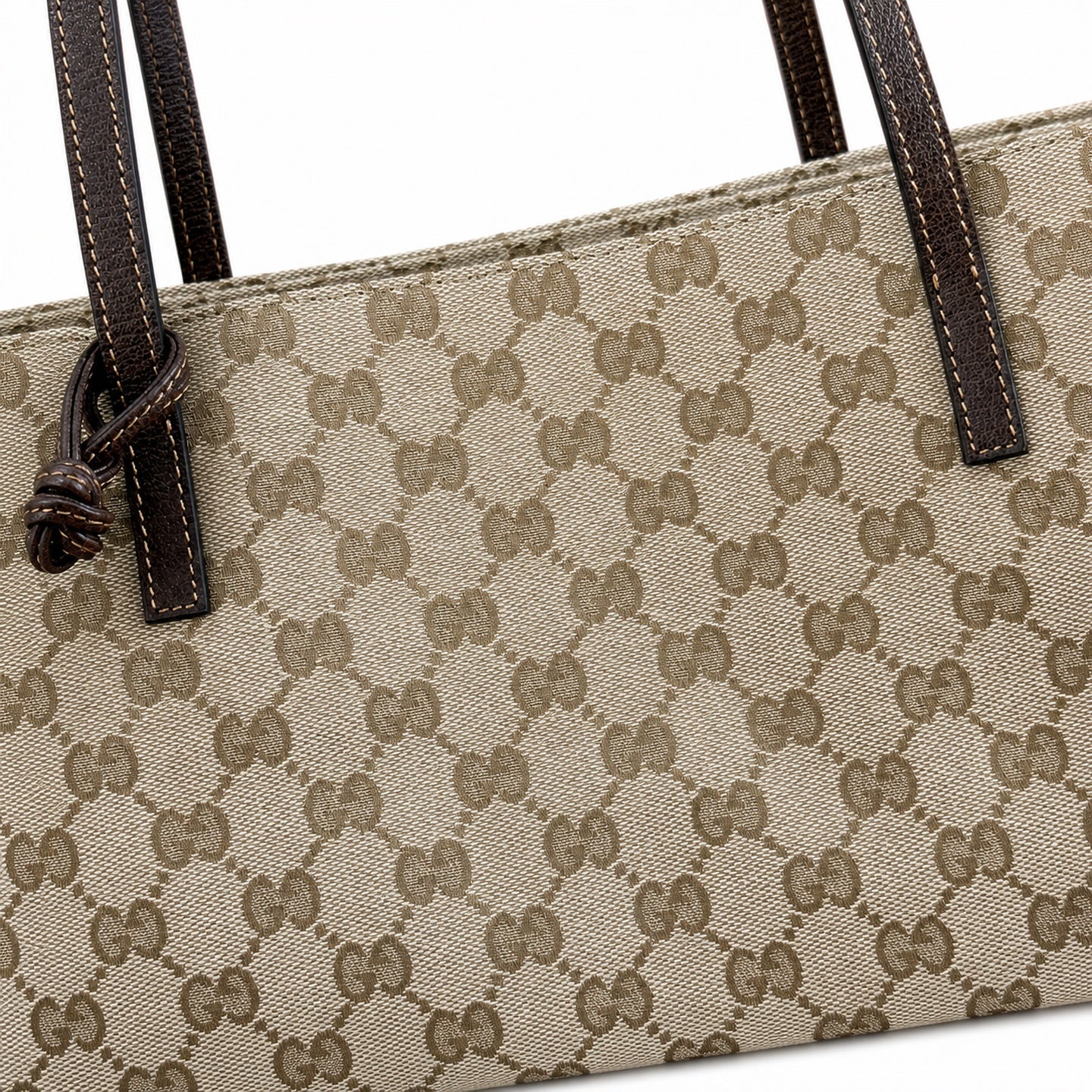 Gucci Canvas Leather Brown Gold Bag