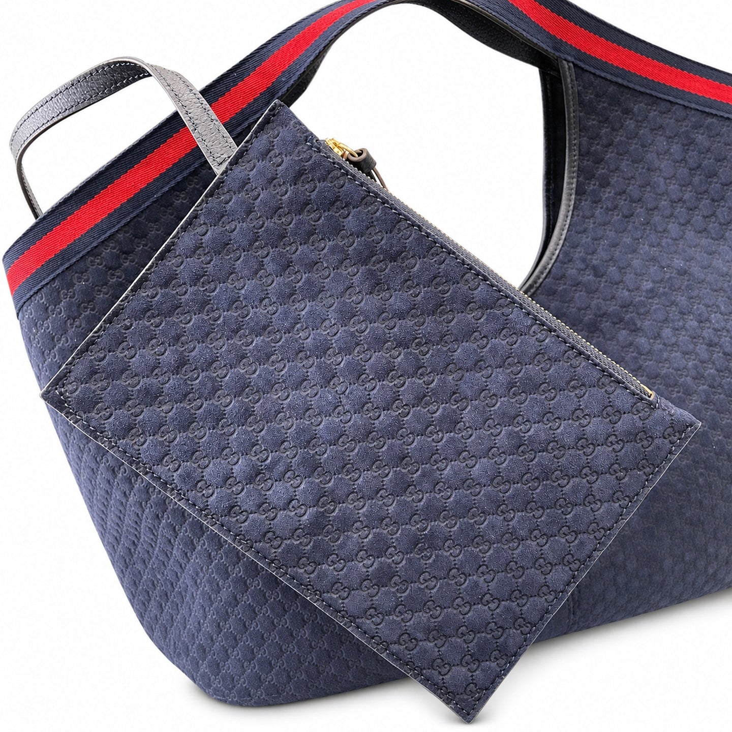 Gucci Giglio Cotton Suede Canvas Velvet Red Blue Gold Handbag