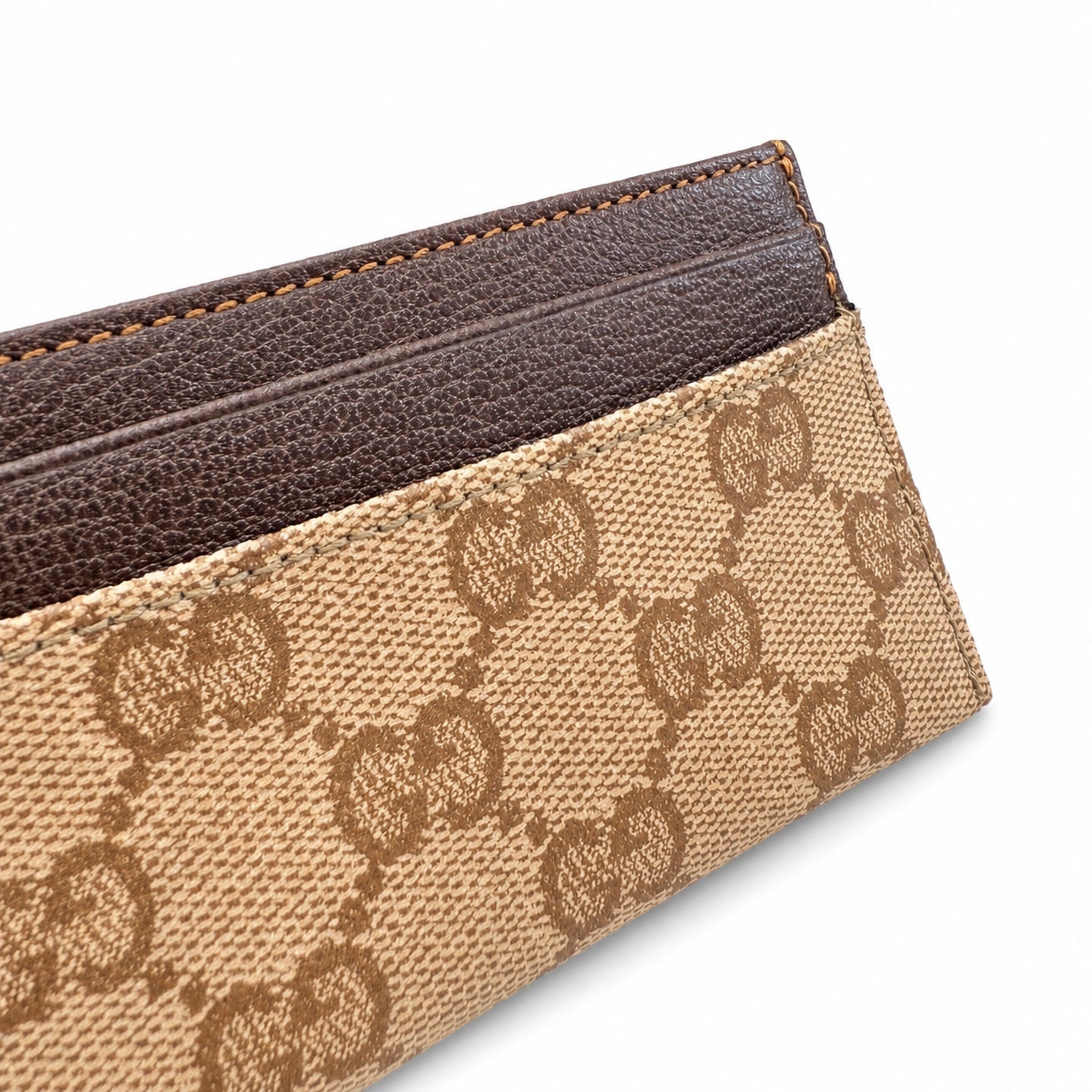 Gucci Canvas Leather Brown Gold Silver Bag