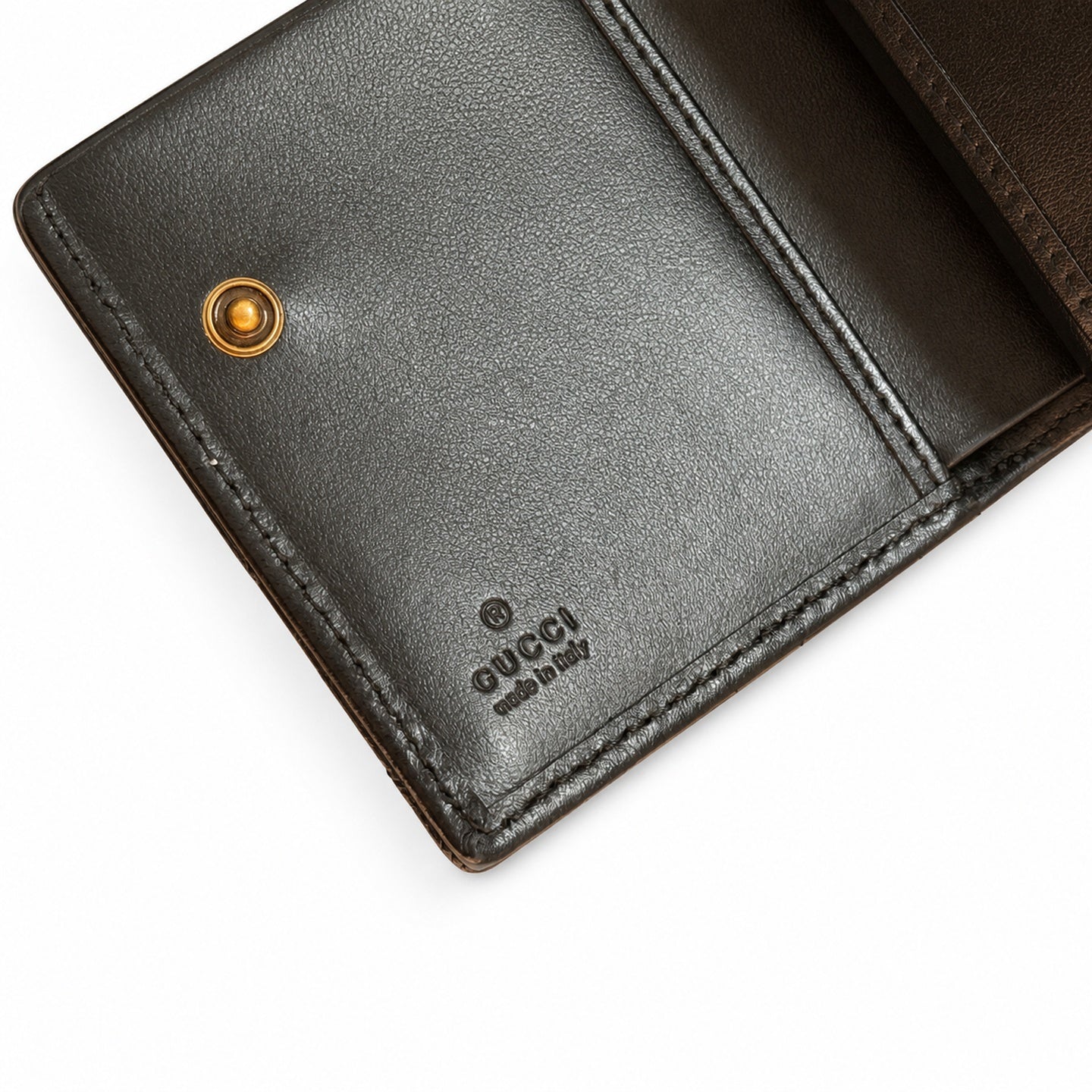 Gucci Leather Black Gold Bag