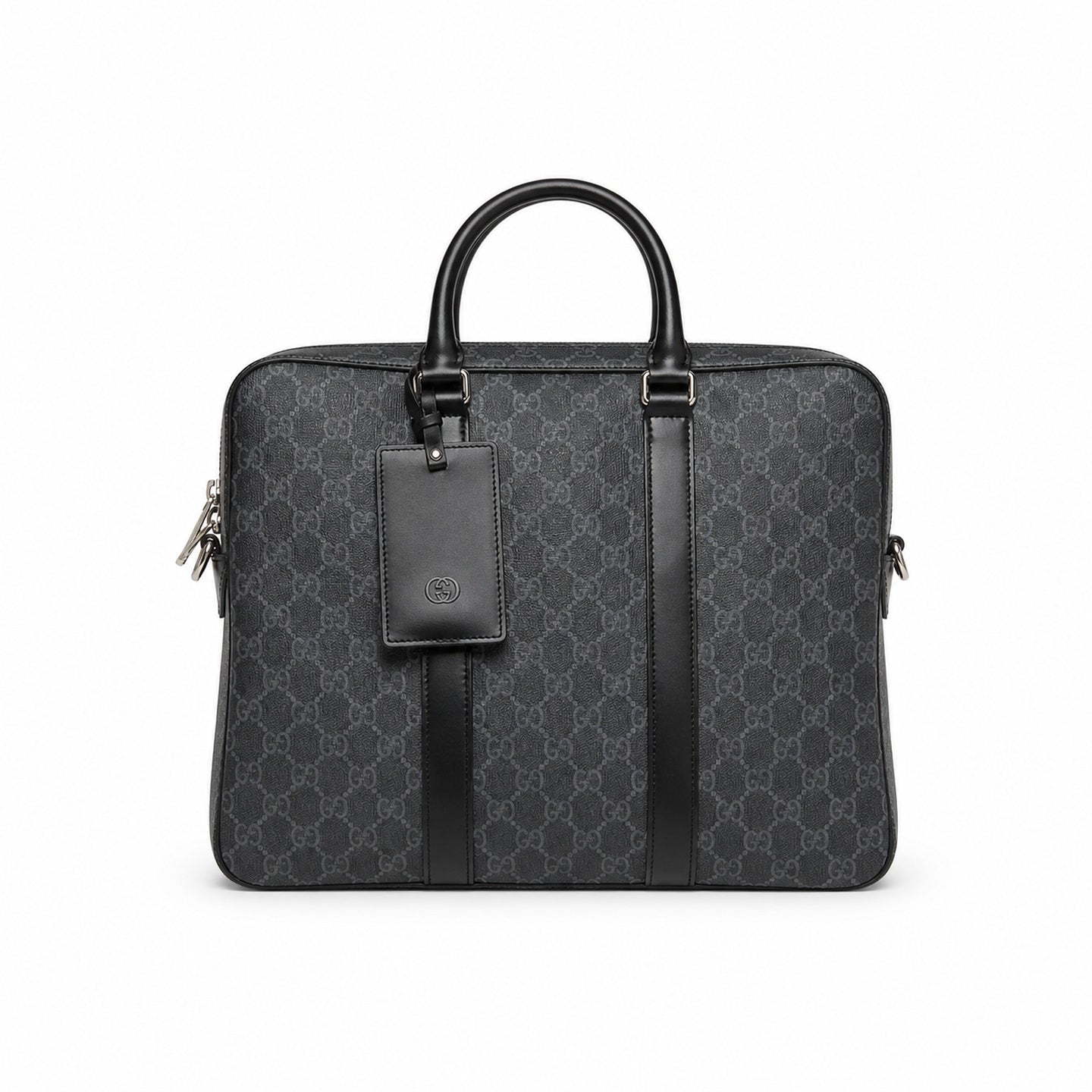 Gucci Supreme Large Nylon Leather Black White Suitcase