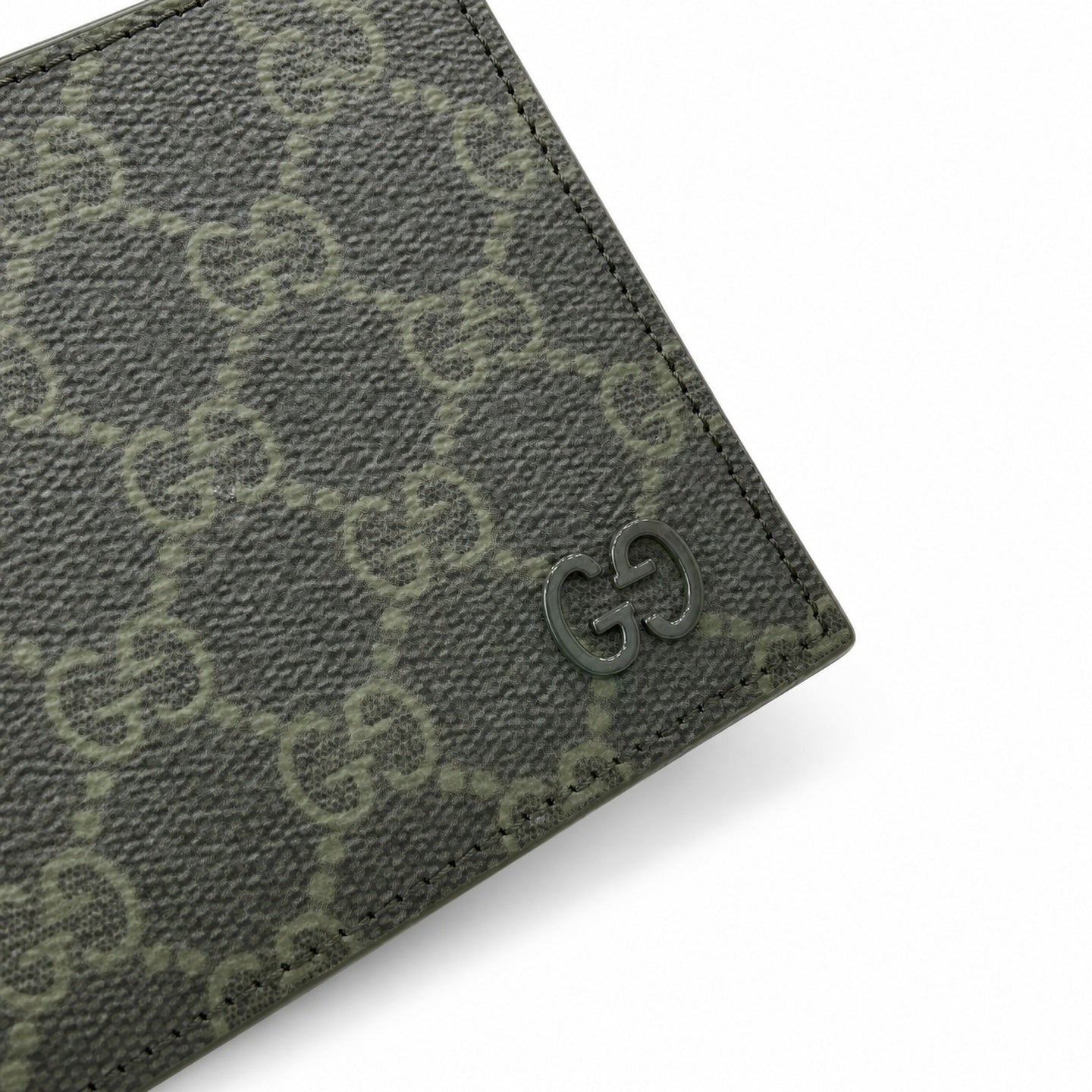 Gucci Men's Supreme Small Canvas Leather Beige Green Wallet