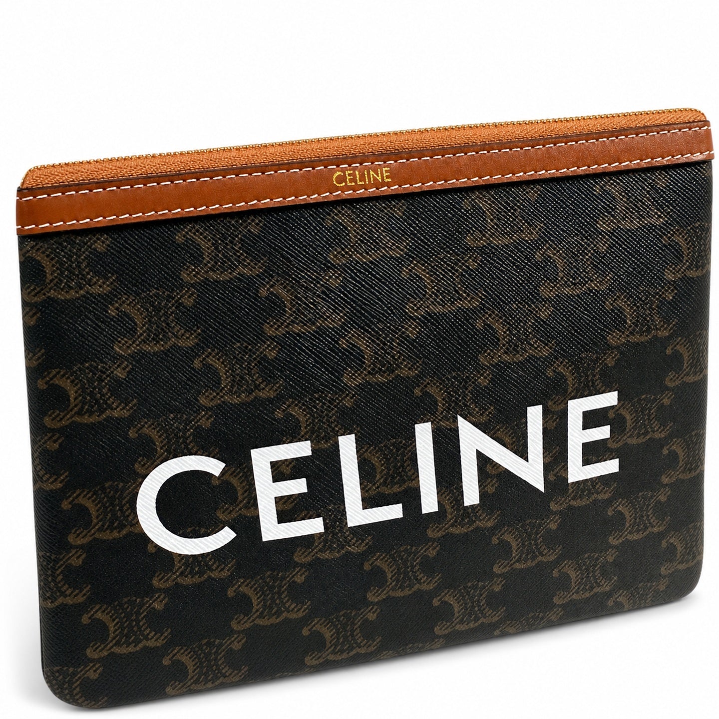 Celine Leather Brown Clutch