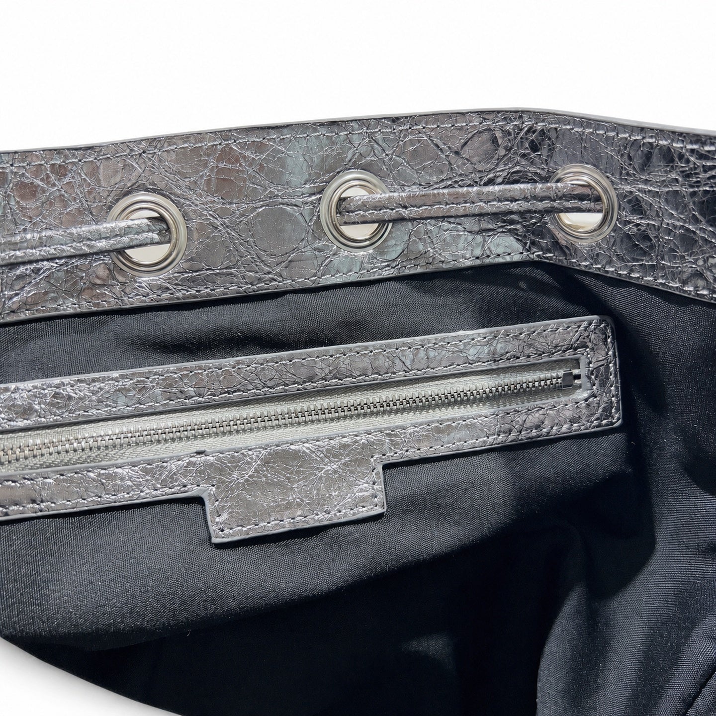 Balenciaga Large Leather Silver Bag