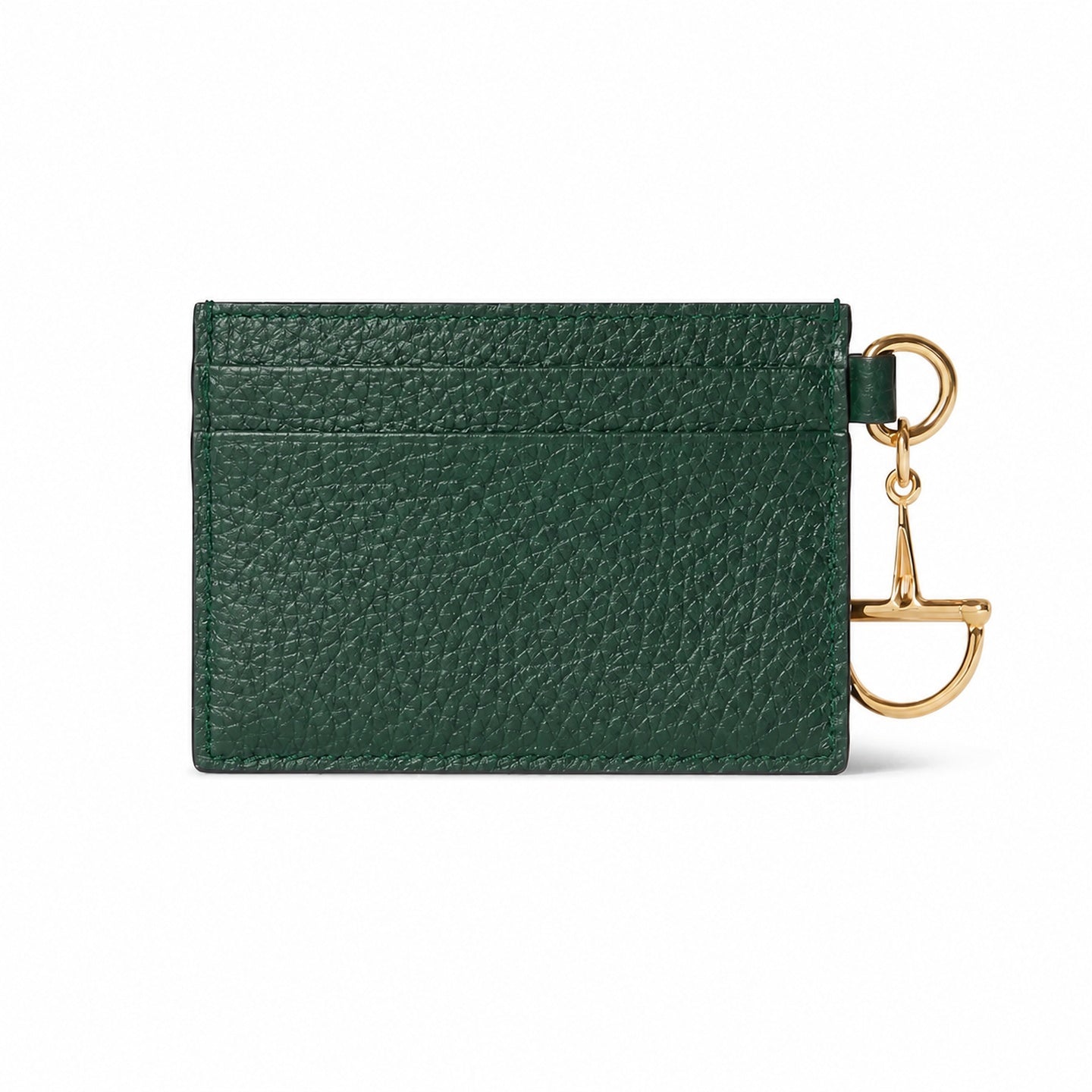 Gucci Horsebit Cotton Leather Green Gold Card Holder