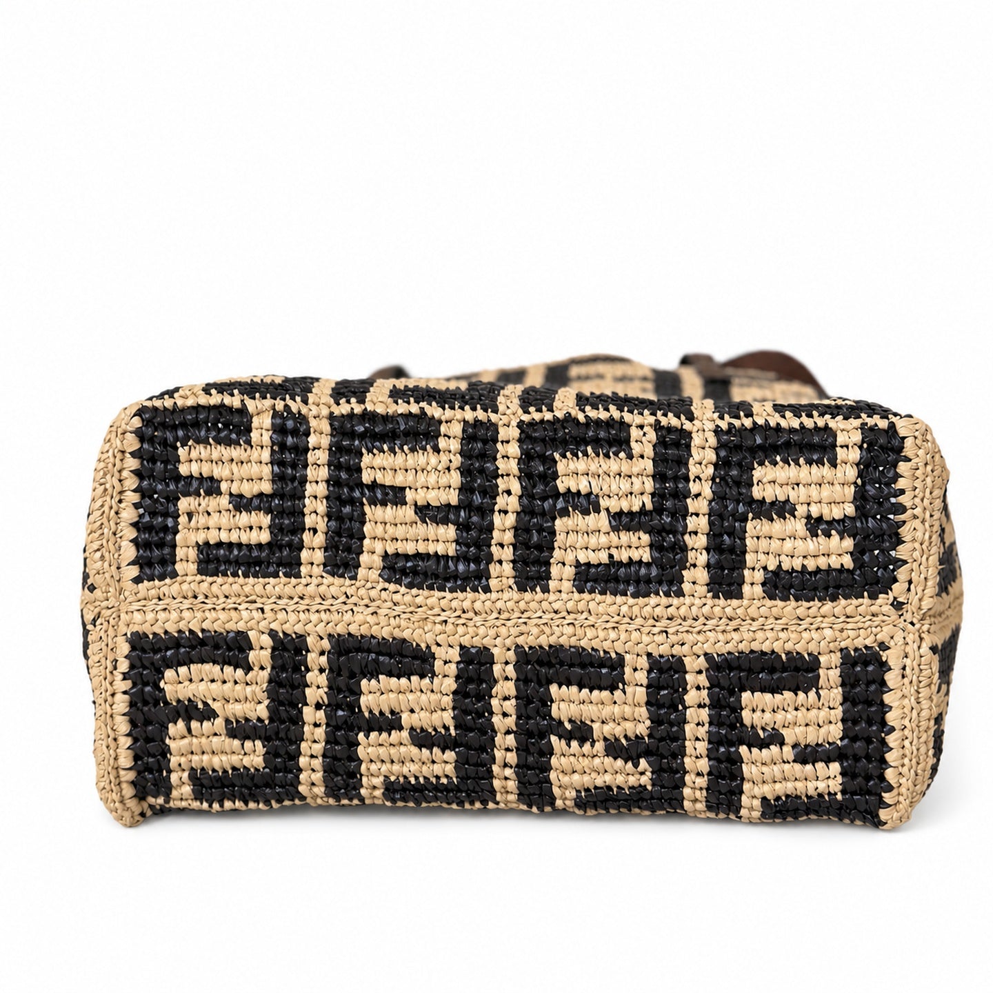 Fendi Roll Raffia Shopping Bag