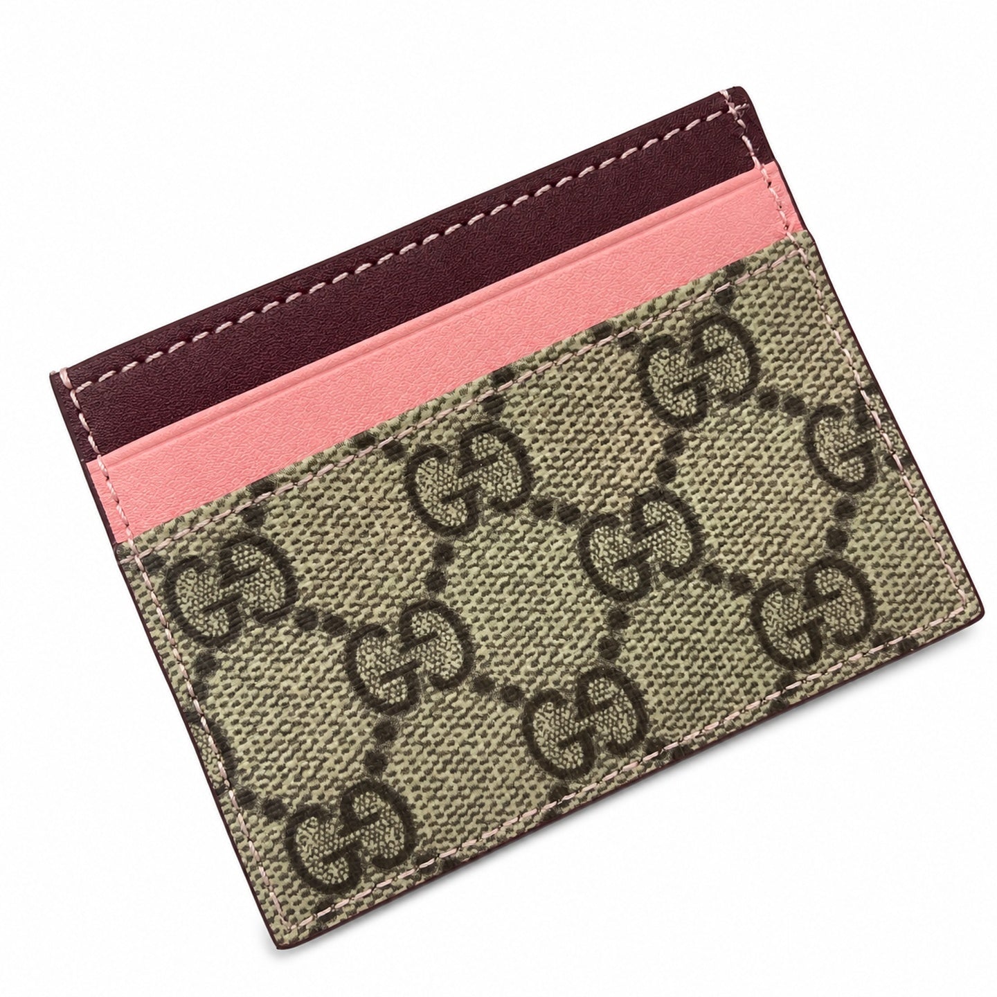 Gucci Leather Beige Brown Pink Burgundy Bag