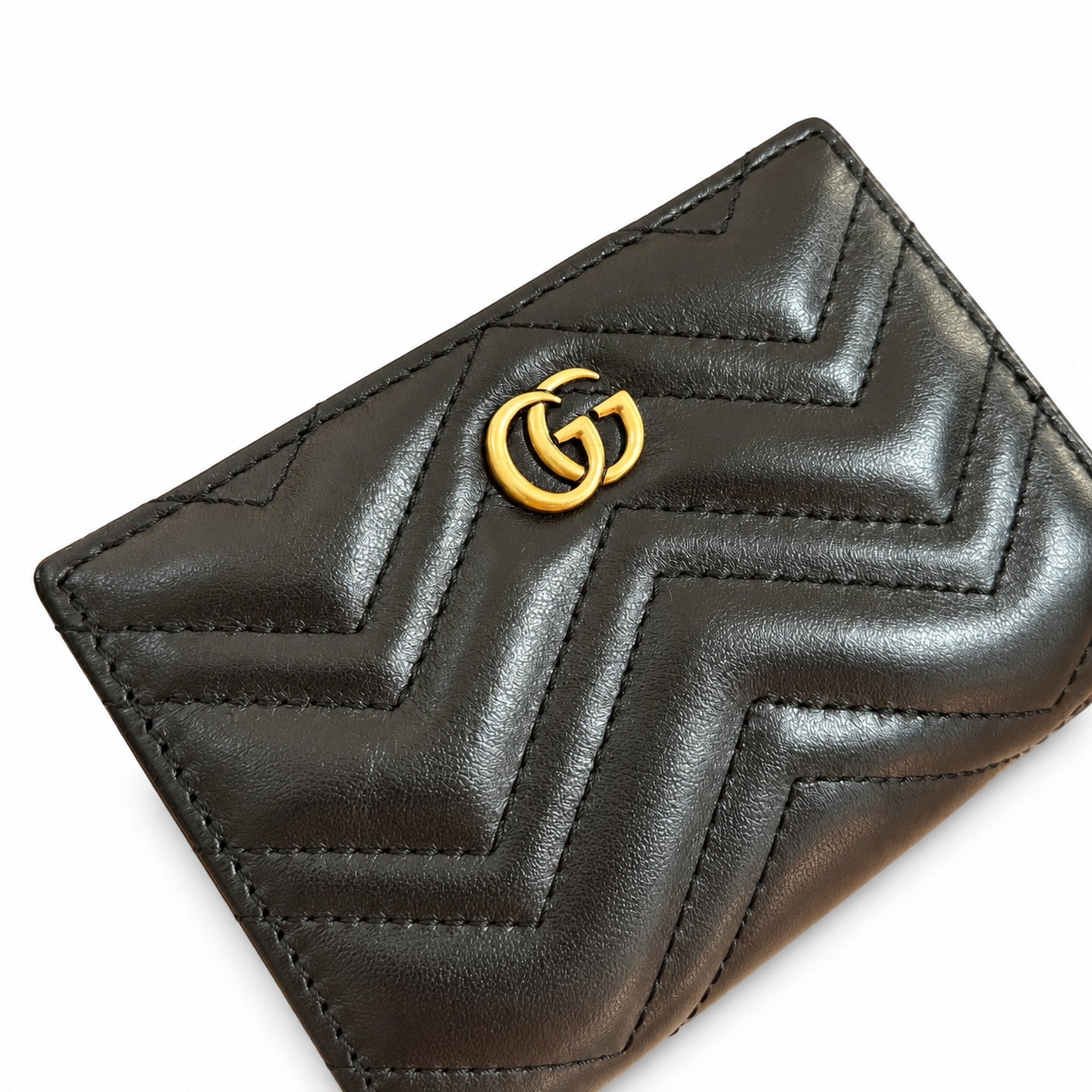 Gucci Leather Black Gold Bag