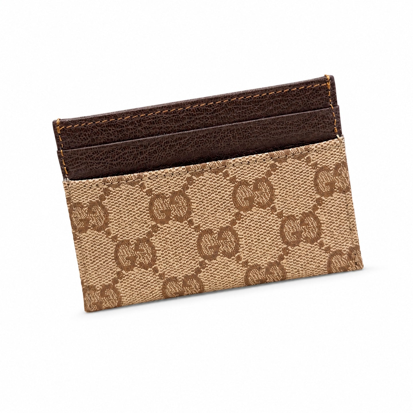 Gucci Canvas Leather Brown Gold Silver Bag