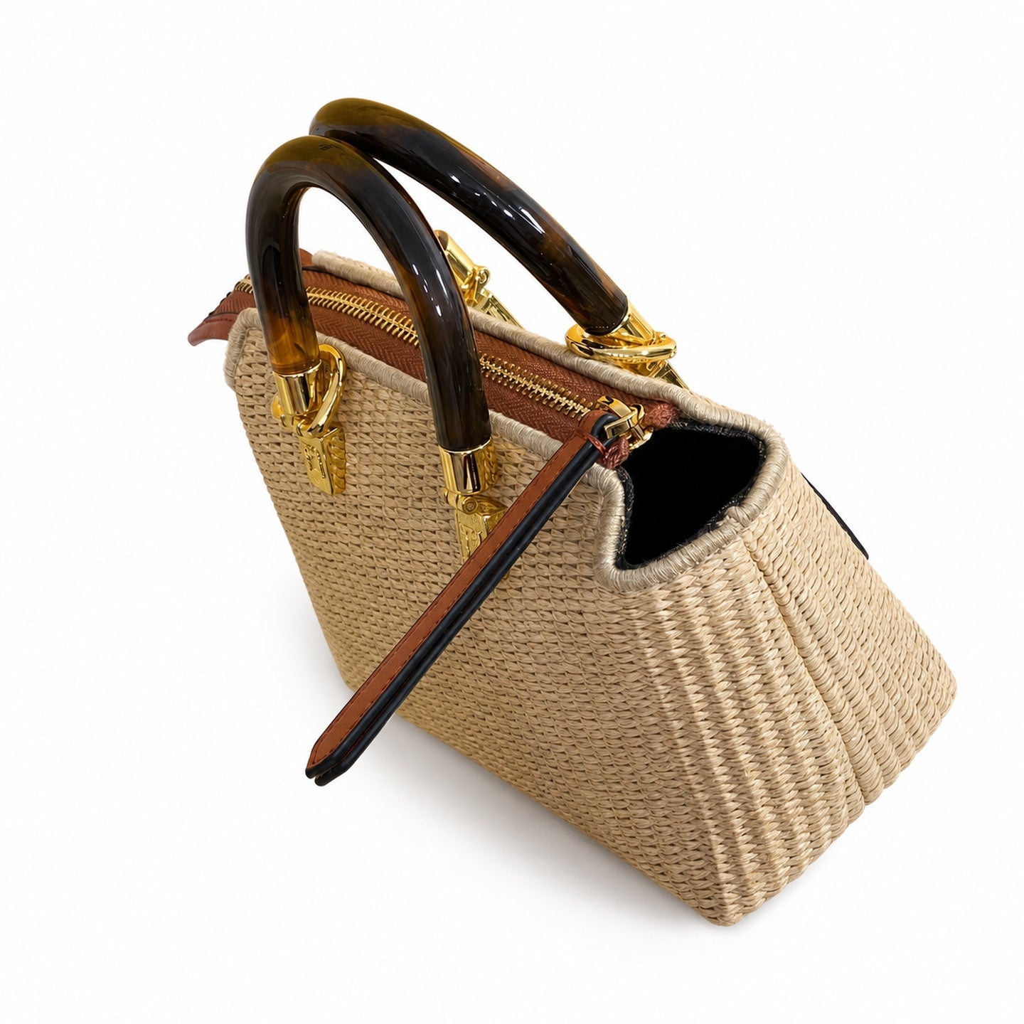 Fendi By The Way Mini Raffia Gold Bag