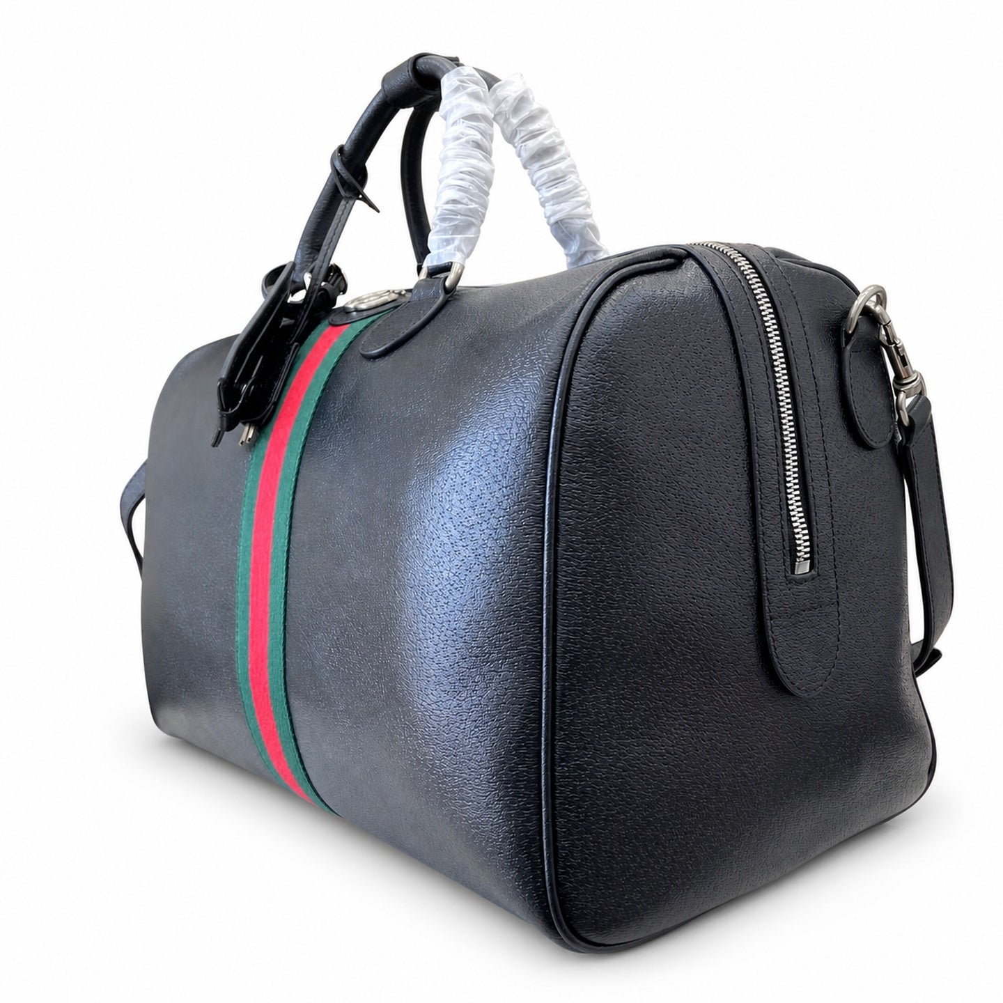 Gucci Cotton Leather Black Green Bag