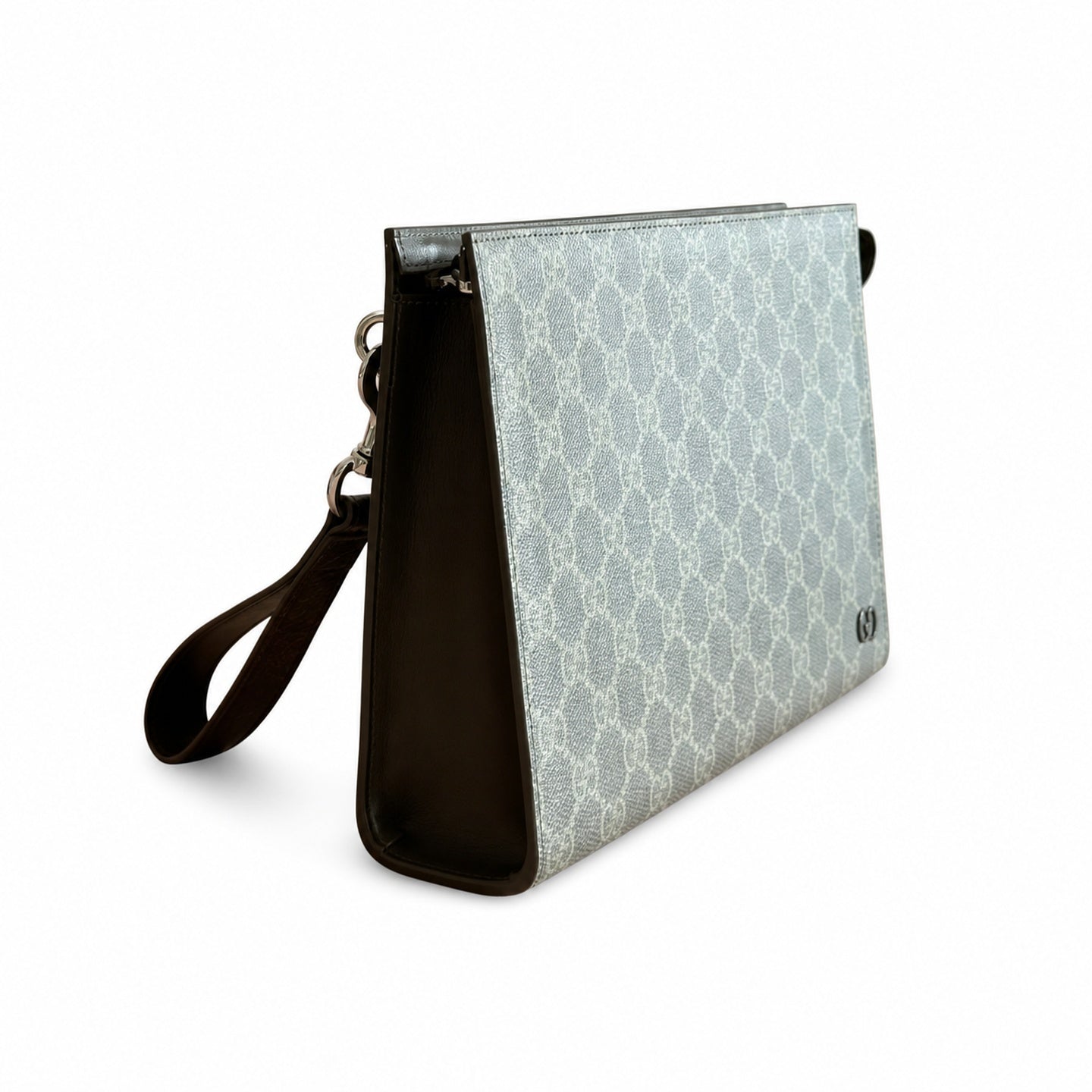 Gucci Supreme Cotton Canvas Leather Beige Red Green Clutch