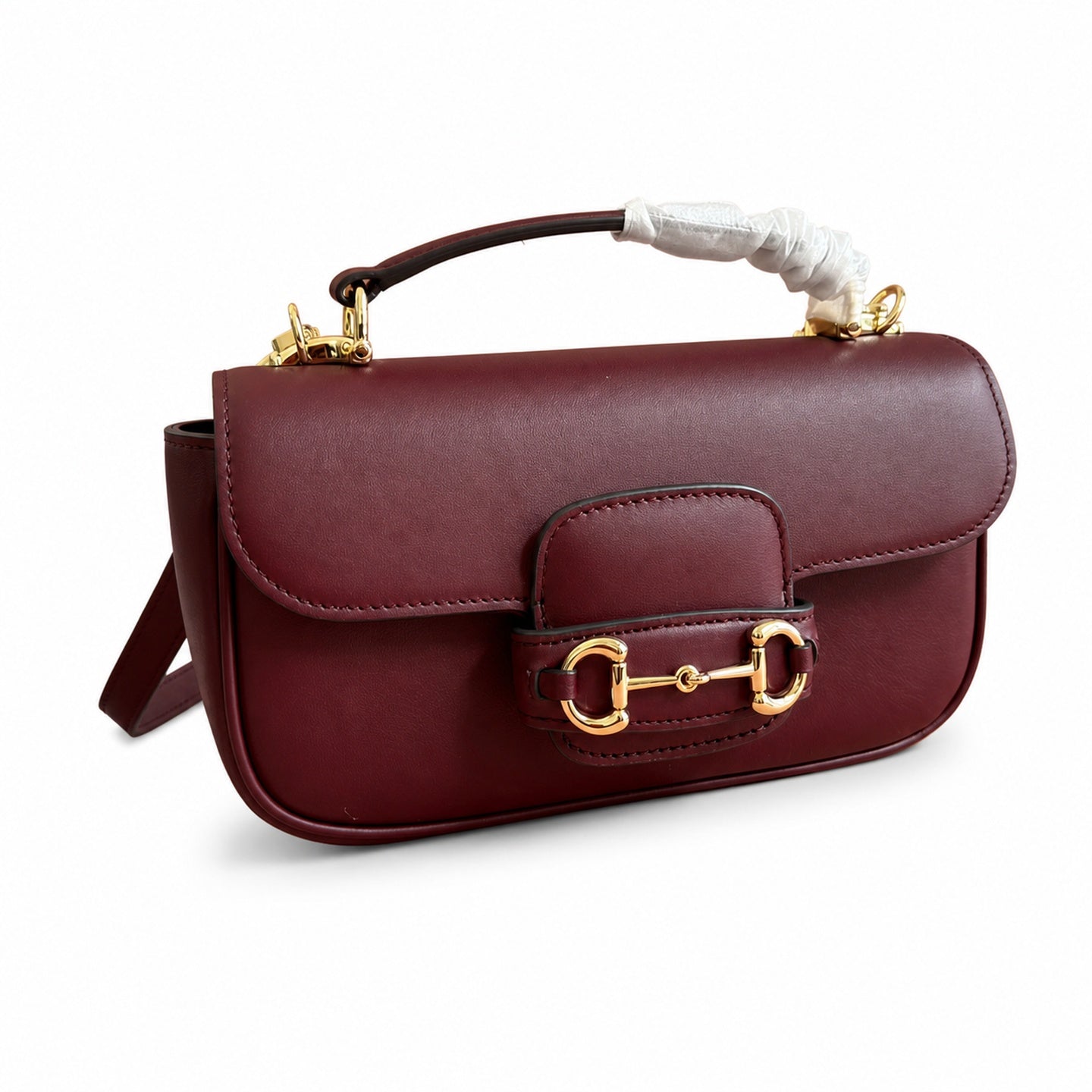 Gucci Horsebit 1955 Small Cotton Canvas Leather Beige Brown Gold Handbag