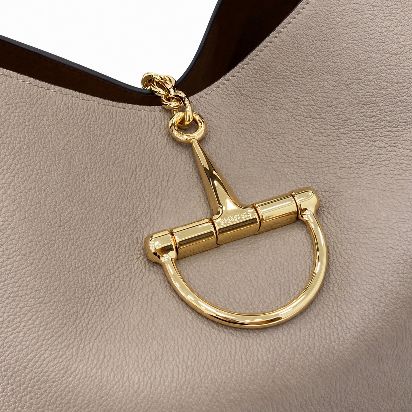 Gucci Leather Gray Brown Pink Gold Shoulder Bag