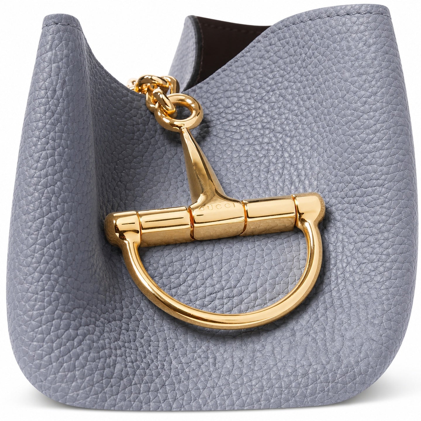 Gucci Leather Gray Brown Blue Gold Shoulder Bag