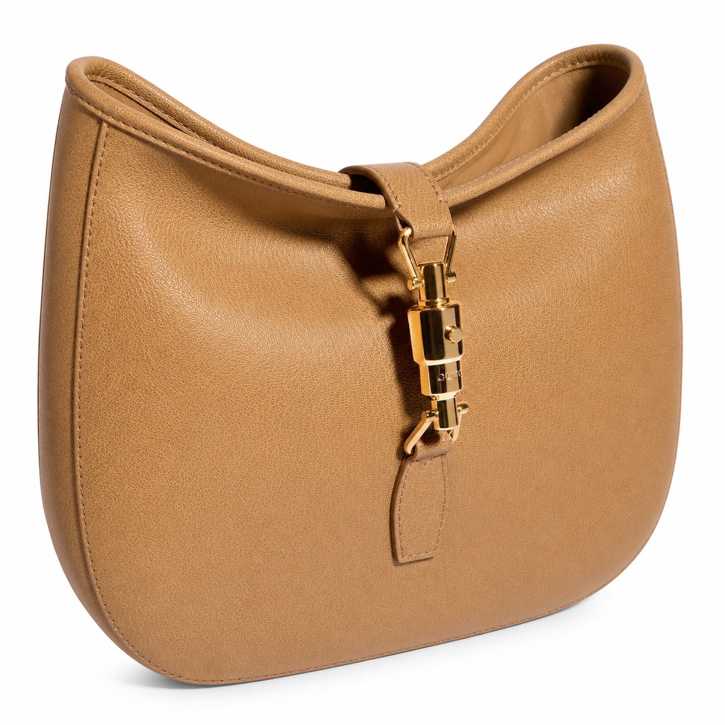 Gucci Leather Beige Gold Bag