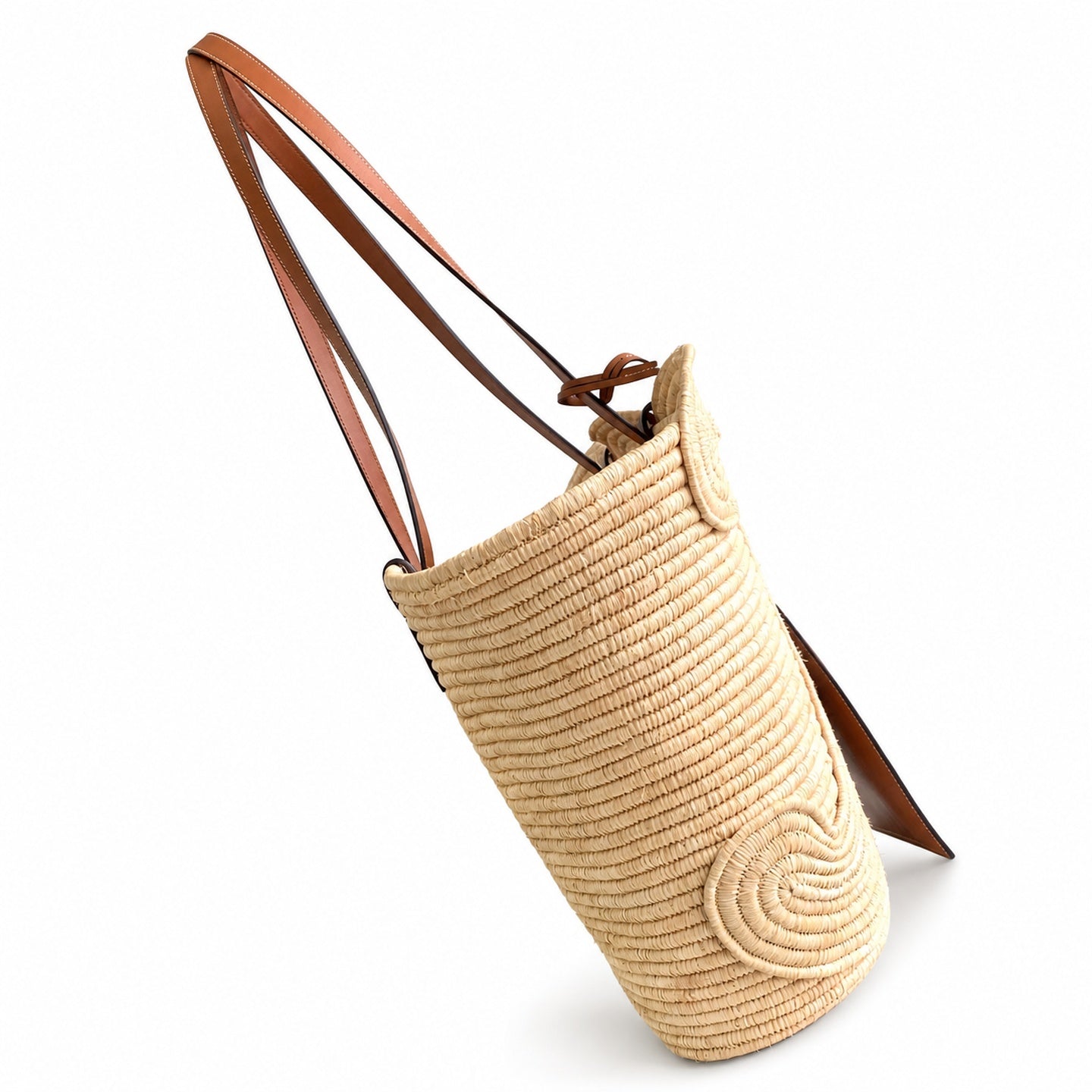 Celine Triomphe Medium Leather Beige Gold Bag