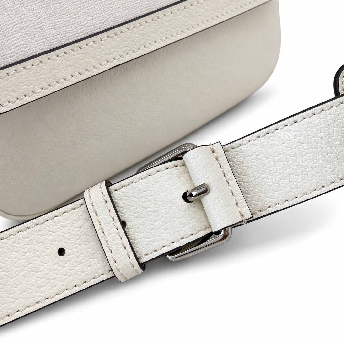 Gucci Supreme Mini Cotton Canvas Leather White Green Crossbody Bag