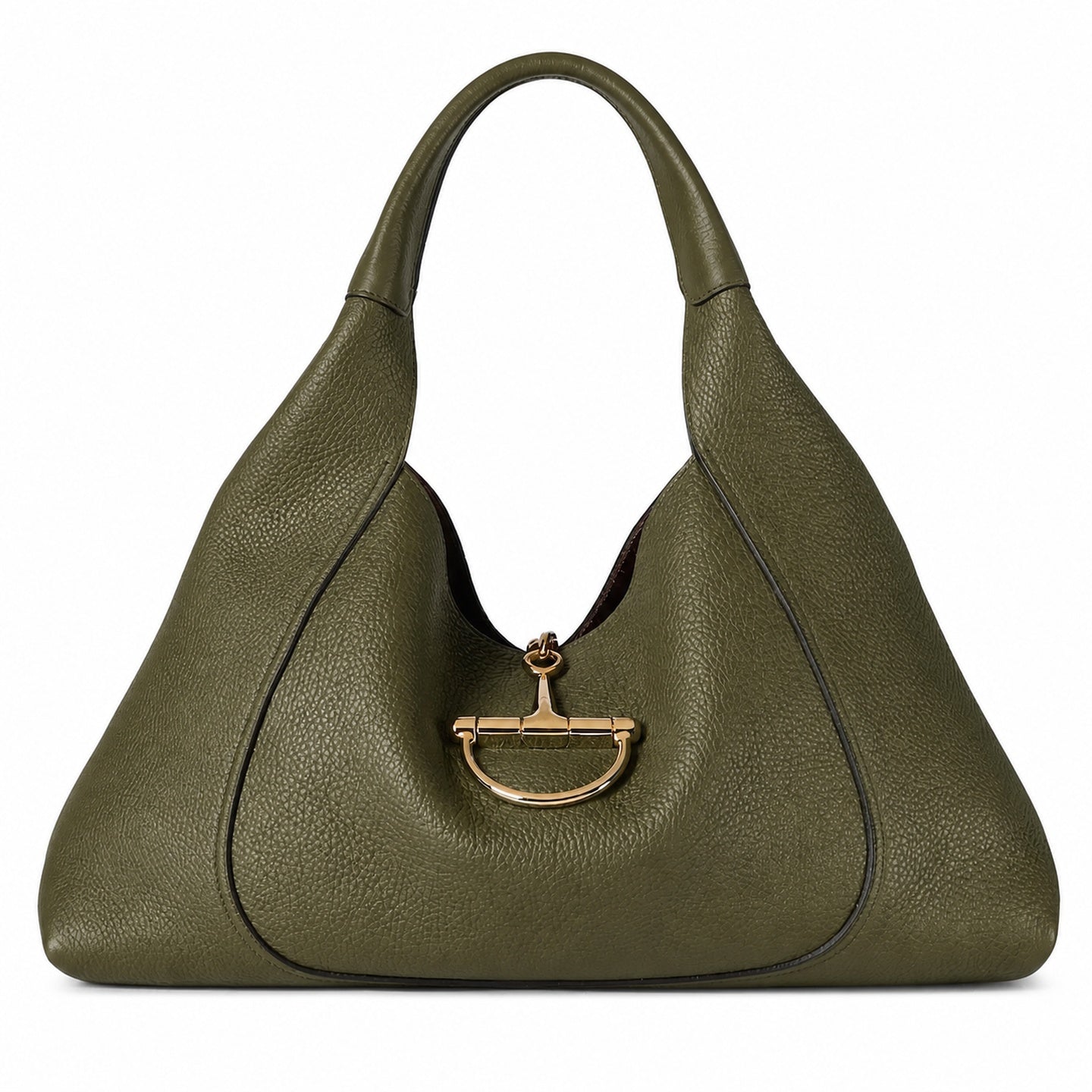 Gucci Leather Brown Green Gold Bag