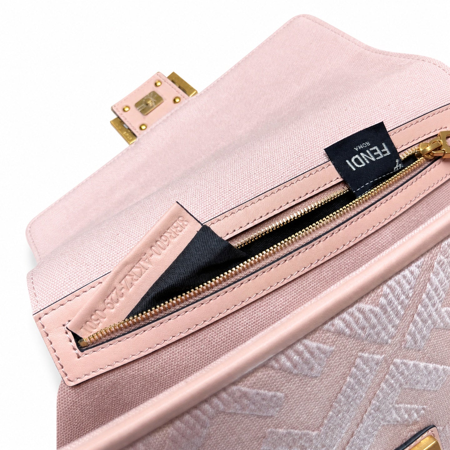 Fendi Baguette Small Embroidered Canvas Bag