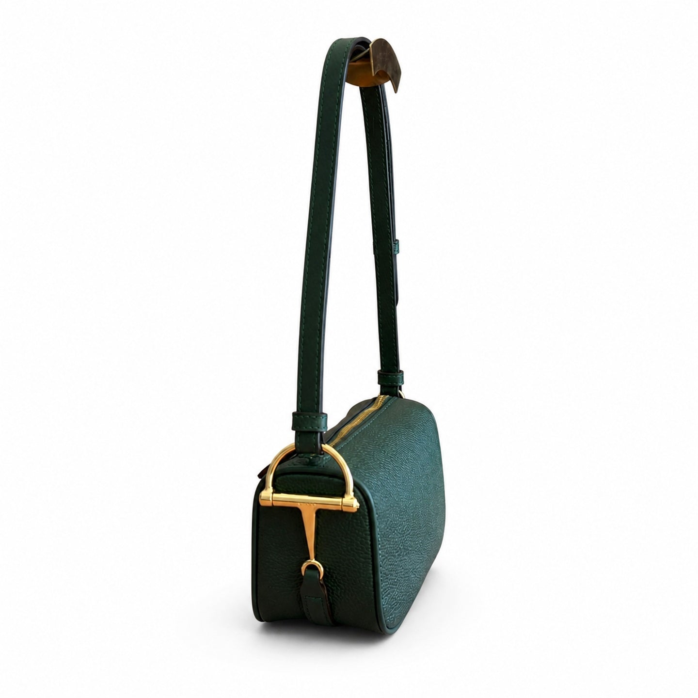 Gucci Horsebit Mini Cotton Leather Green Gold Bag