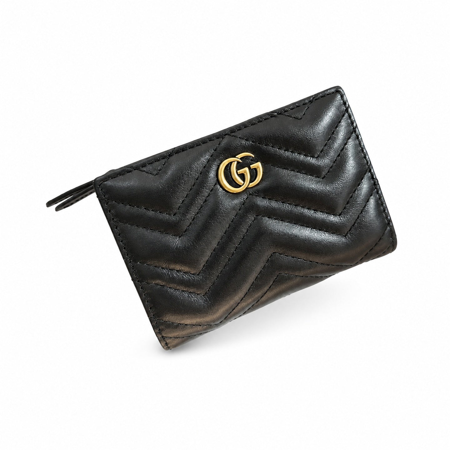 Gucci Leather Black Gold Bag