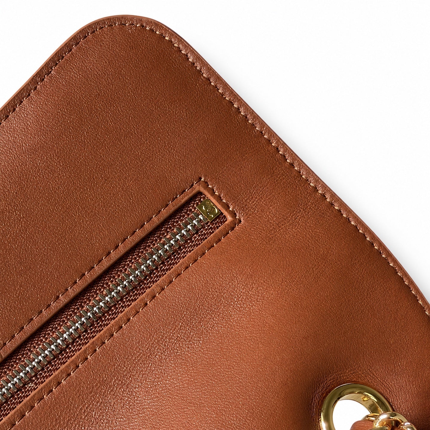 Chanel Small Leather Brown Red Bag