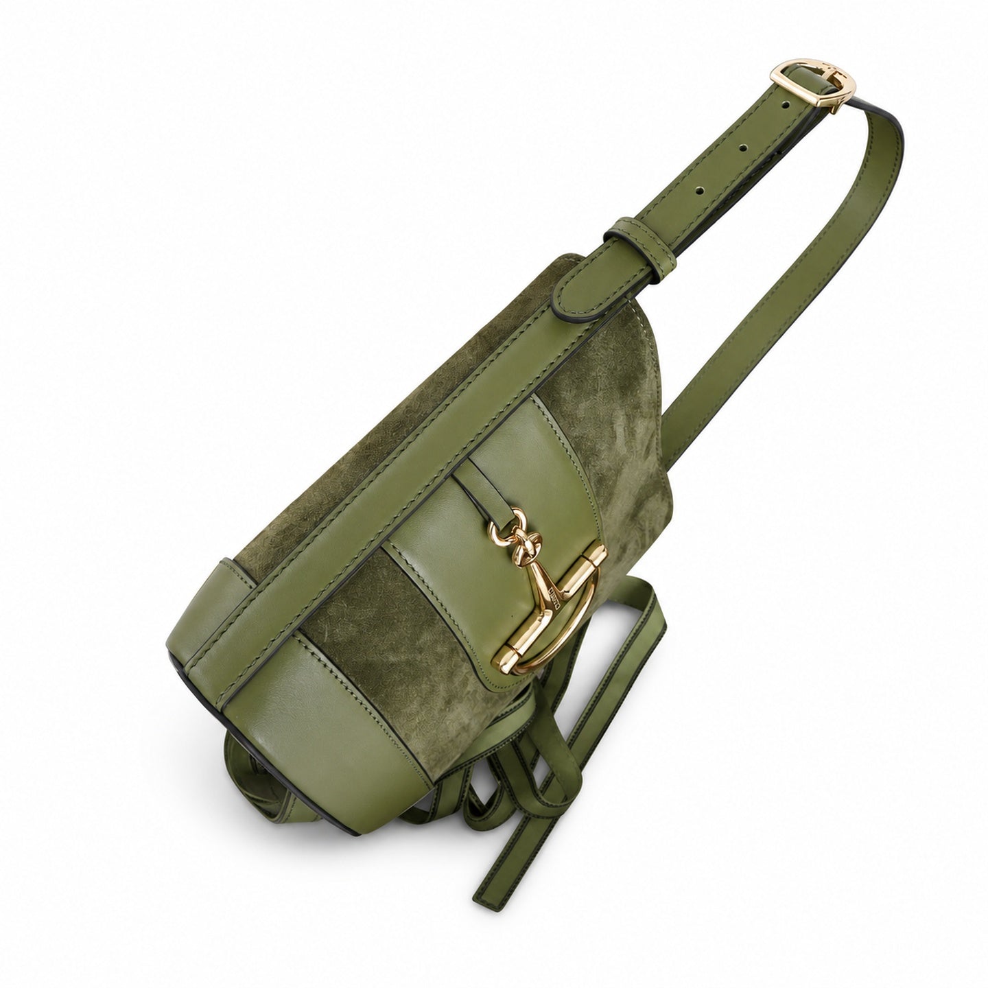 Gucci 73 Leather Green Bucket Bag