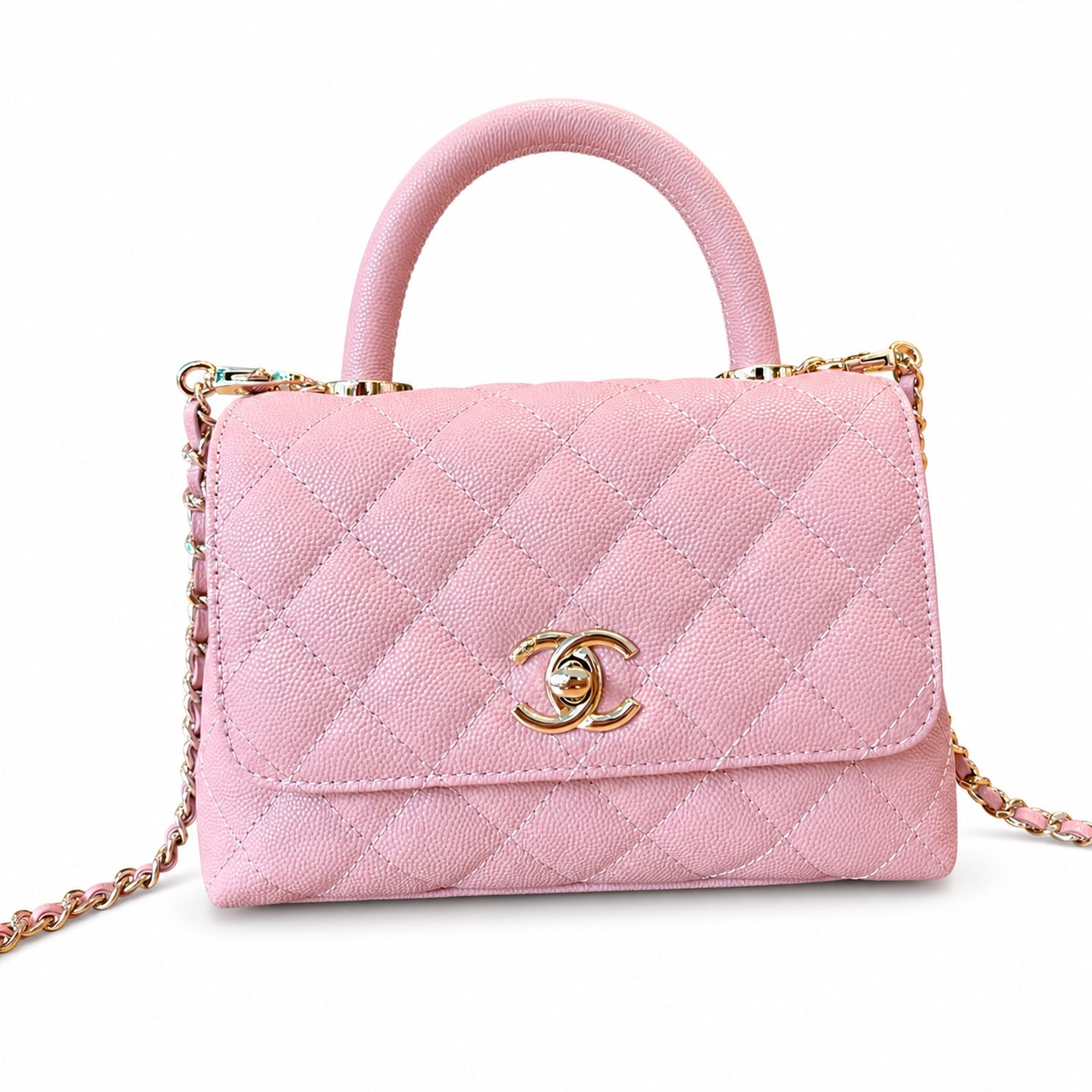 Chanel Coco Handle Small Leather Gold Bag