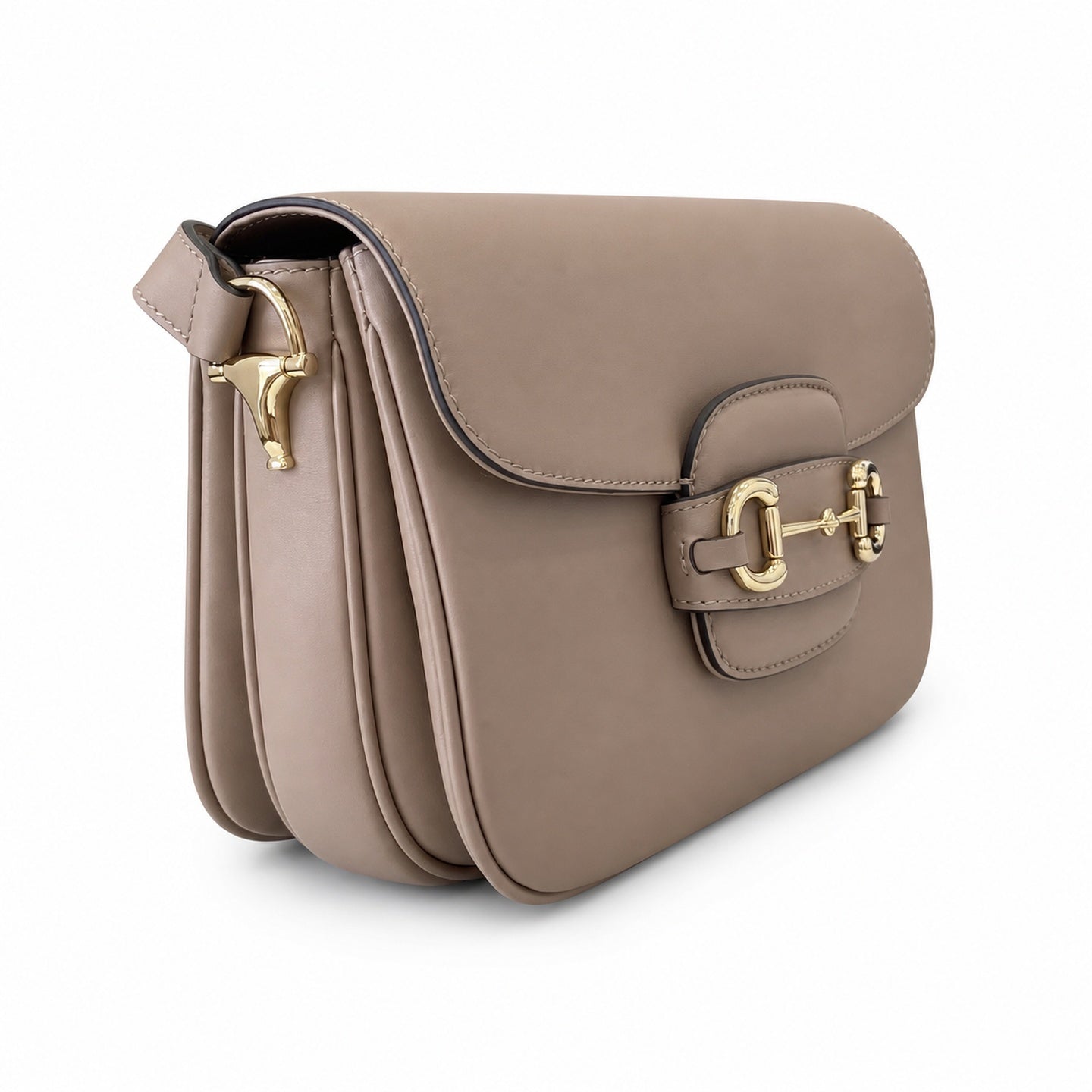Gucci Horsebit 1955 Small Cotton Leather Brown Gold Shoulder Bag