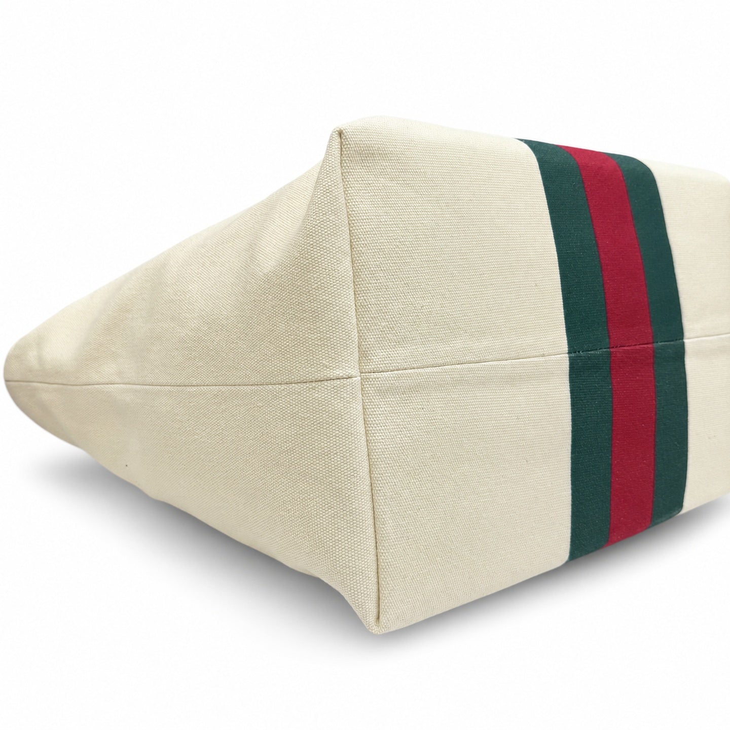 Gucci Cotton Canvas Leather Beige Brown Red Green Bag