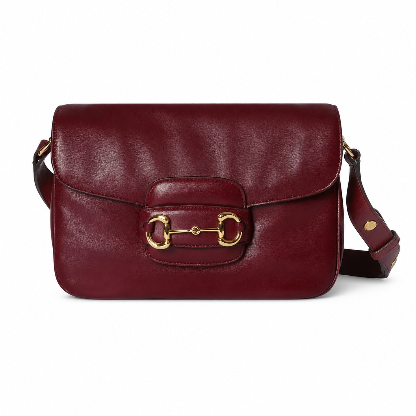 Gucci Horsebit 1955 Leather Red Gold Shoulder Bag
