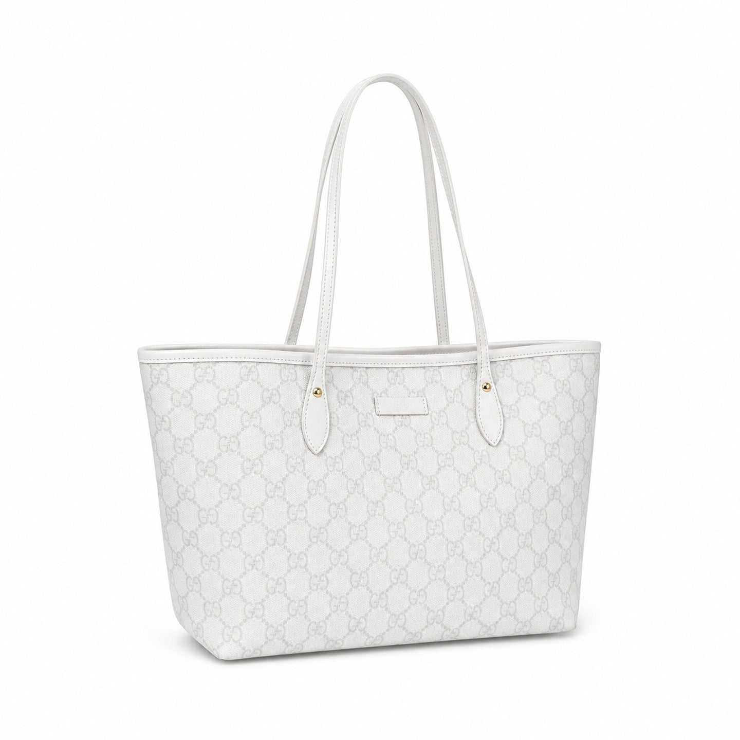 Gucci Suede Leather White Beige Tote Bag