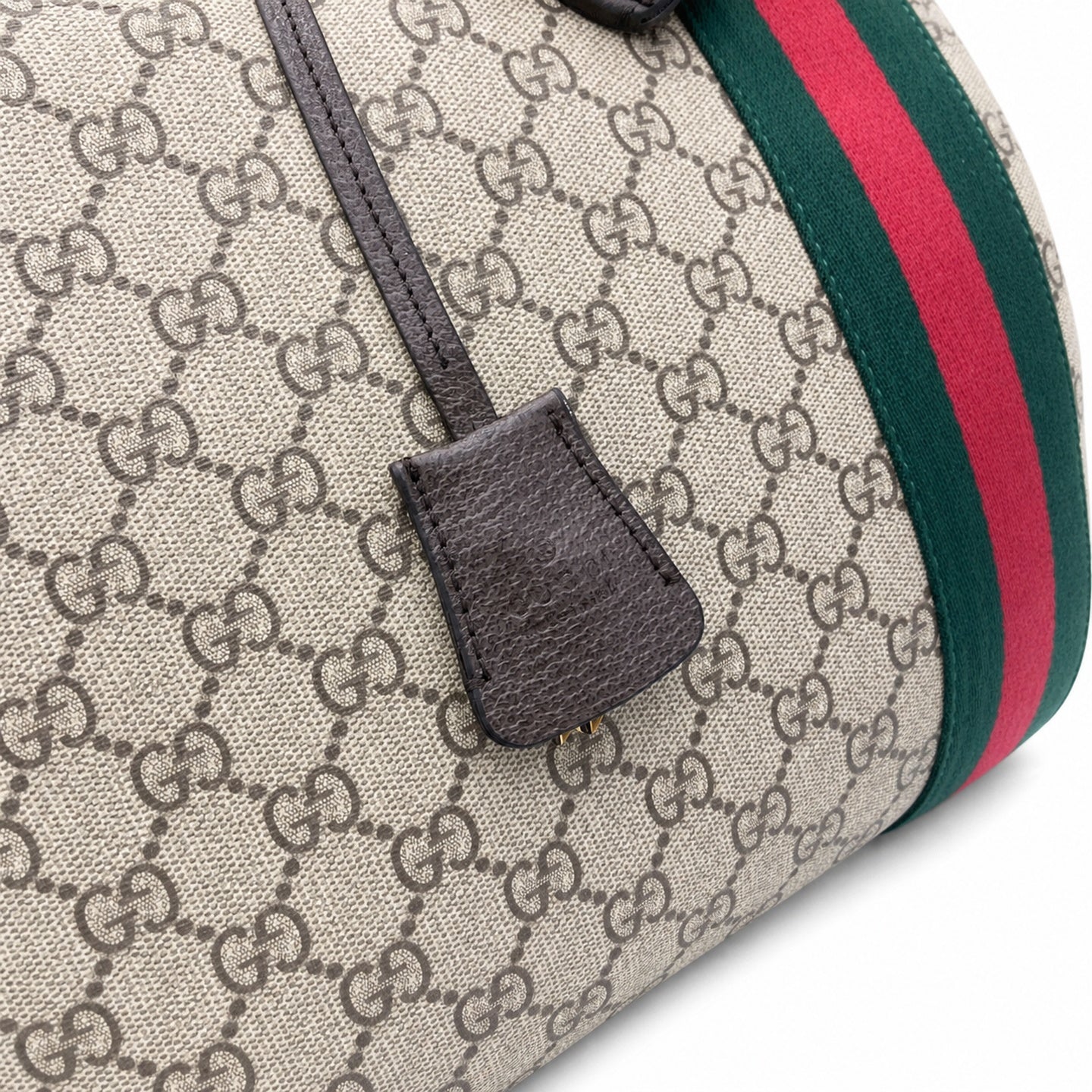 Gucci Cotton Leather Beige Brown Green Gold Bag