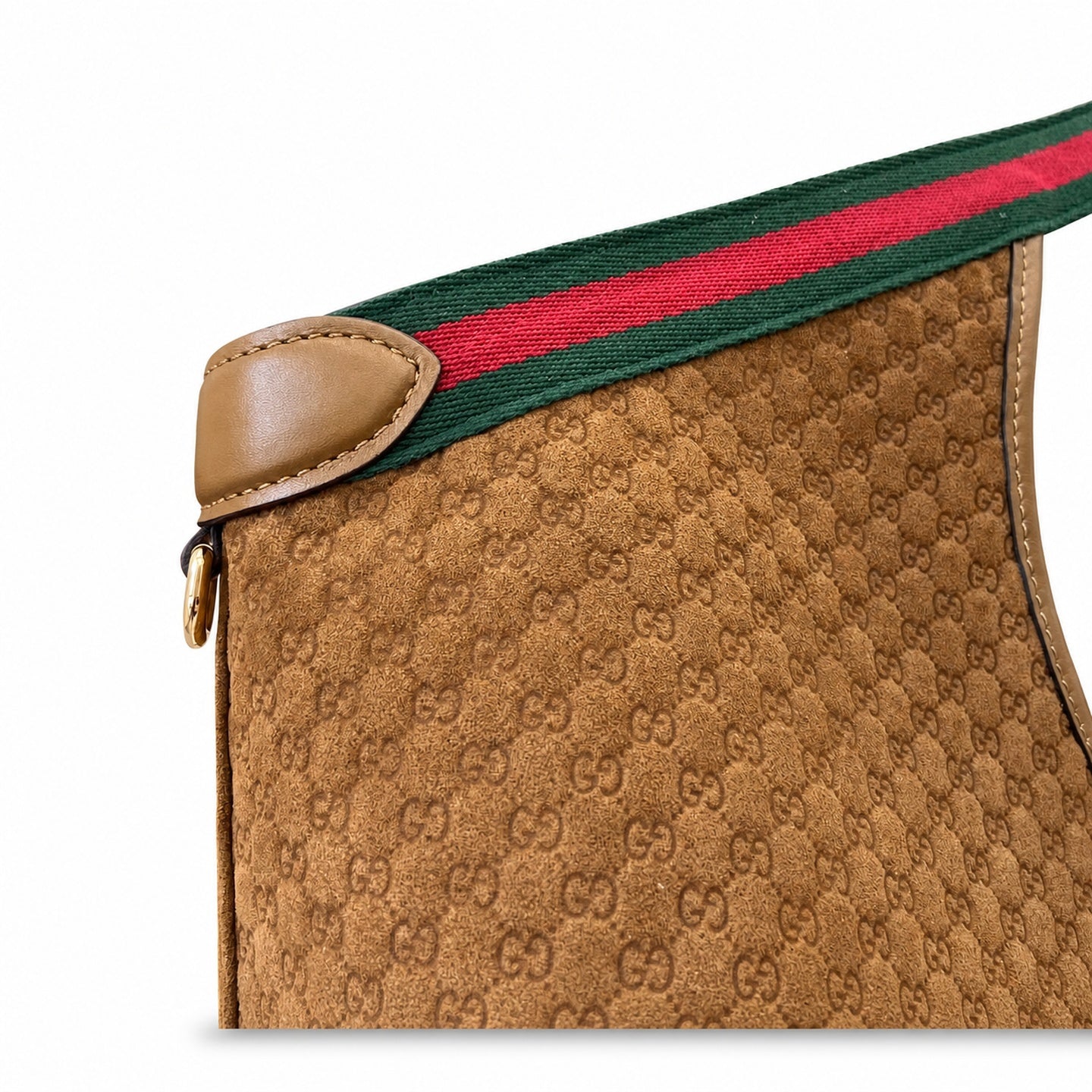 Gucci Giglio Cotton Suede Canvas Velvet Brown Red Green Gold Handbag