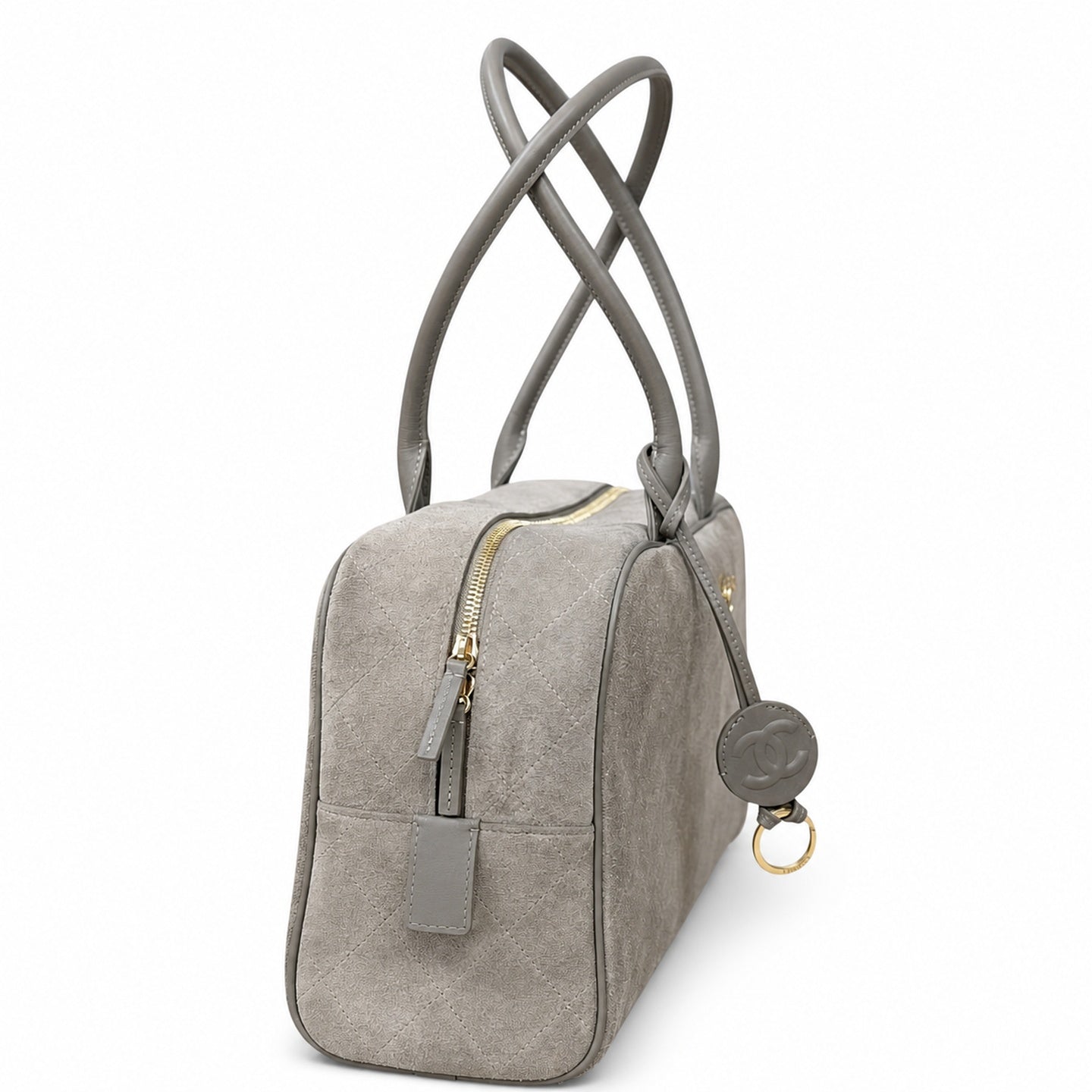 Chanel Large Suede Leather Bowling Bag
