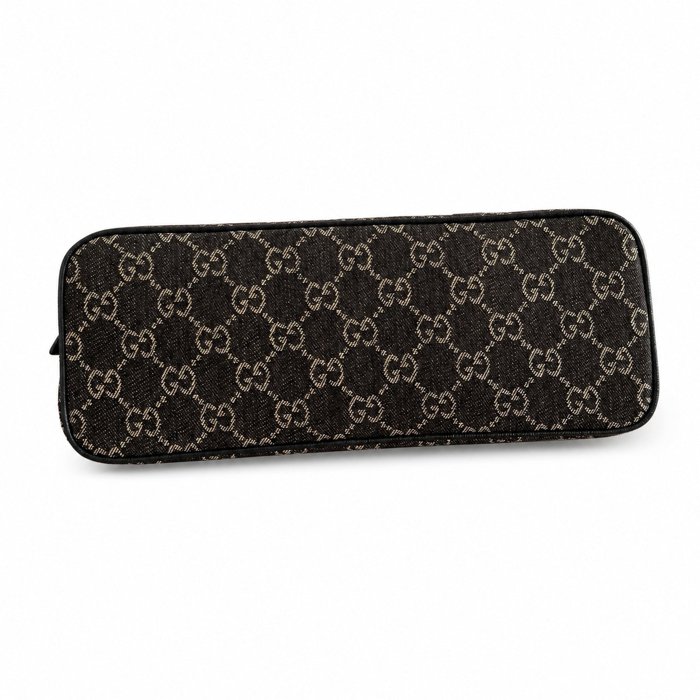 Gucci Denim Nylon Leather Black Blue Shoulder Bag