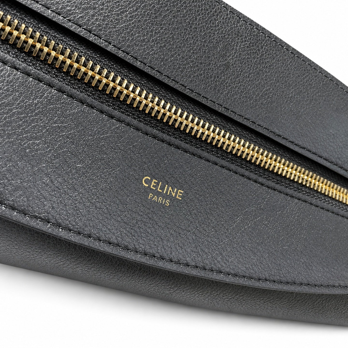 Celine Romy Leather Black Gold Bag