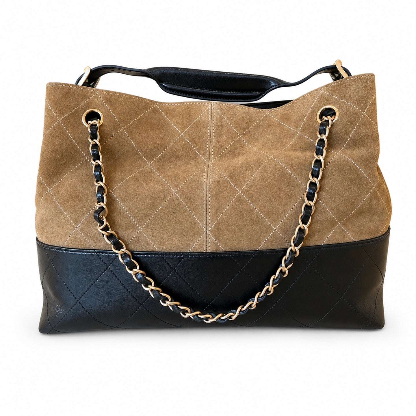 Chanel 25 Suede Leather Gold Bag