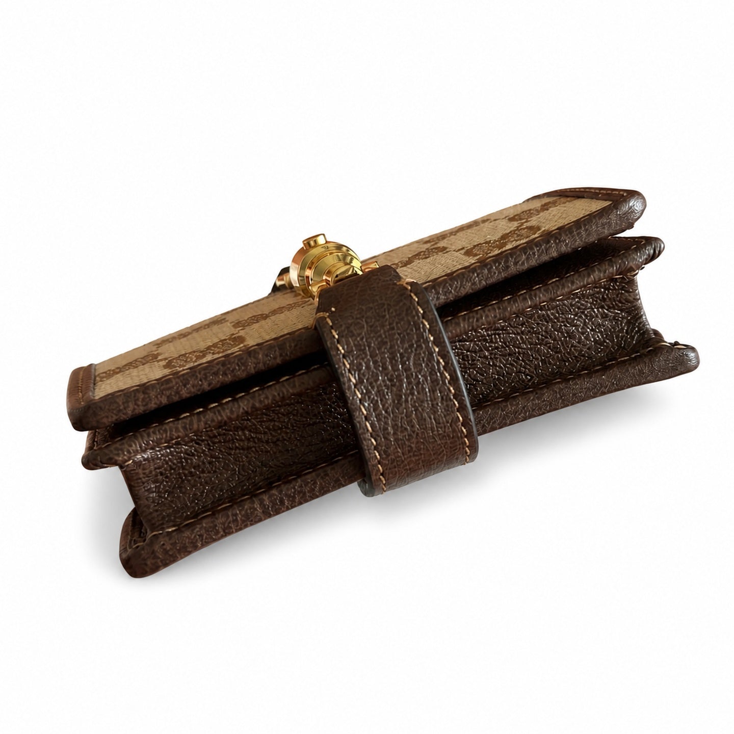Gucci Jackie 1961 Small Canvas Leather Brown Gold Bag