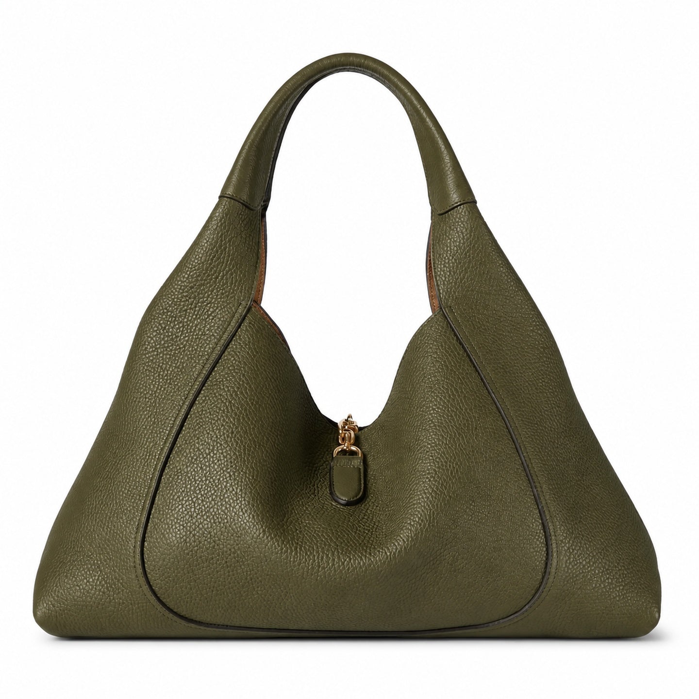 Gucci Leather Brown Green Gold Bag