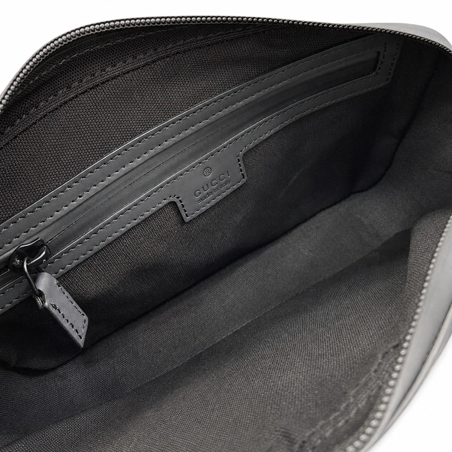 Gucci Cotton Leather Black Green Waist Bag