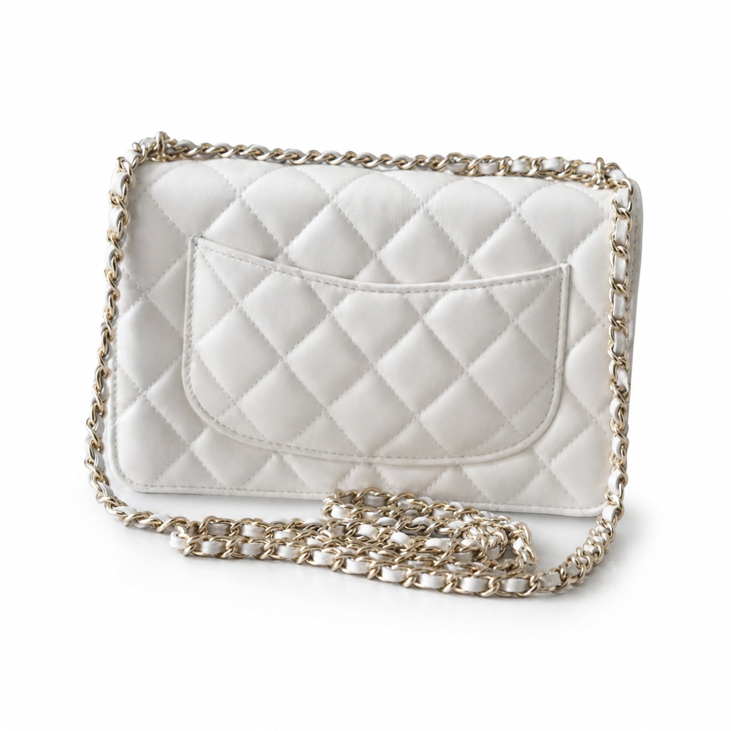 Chanel Leather White Pink Gold Handbag