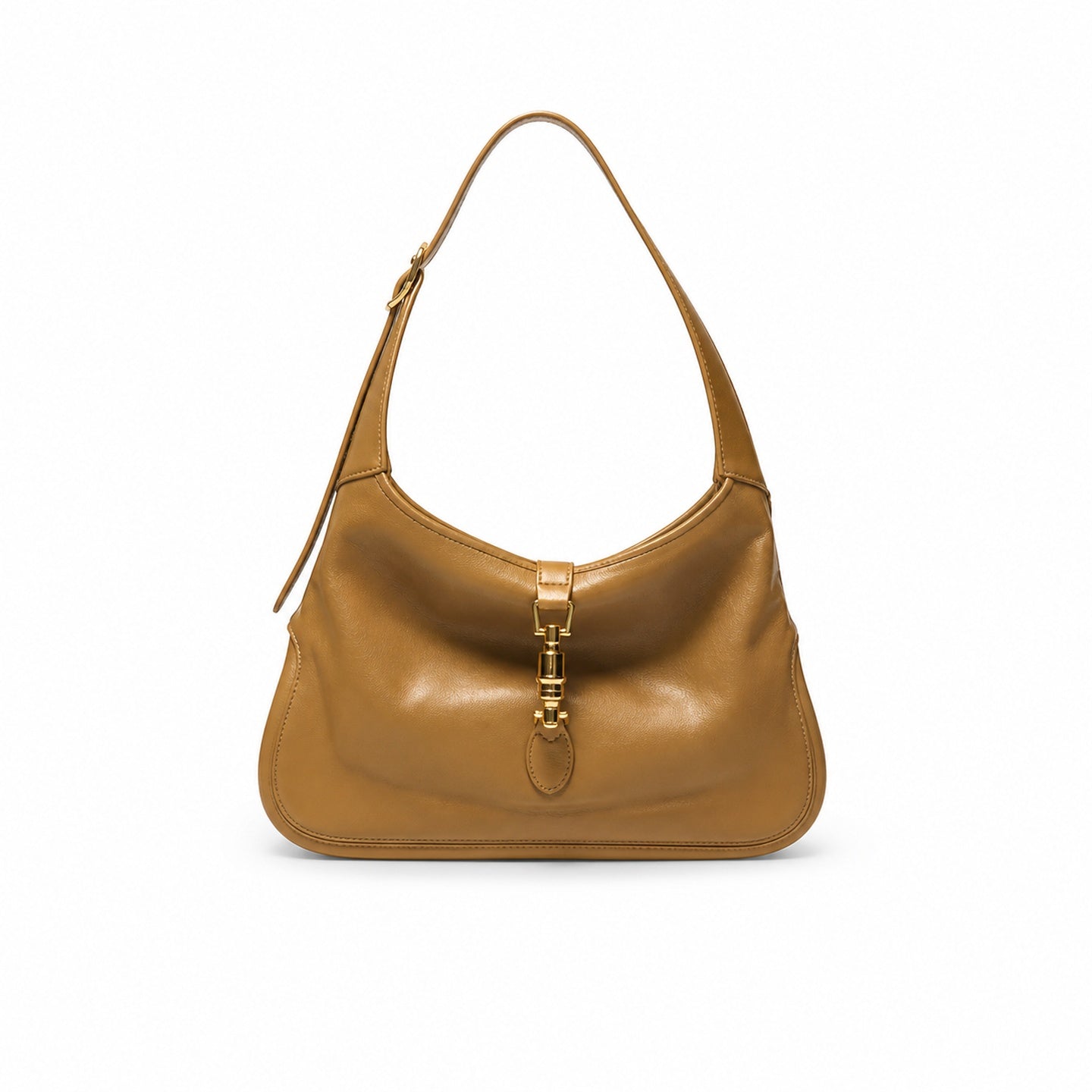 Gucci Leather Beige Gold Bag