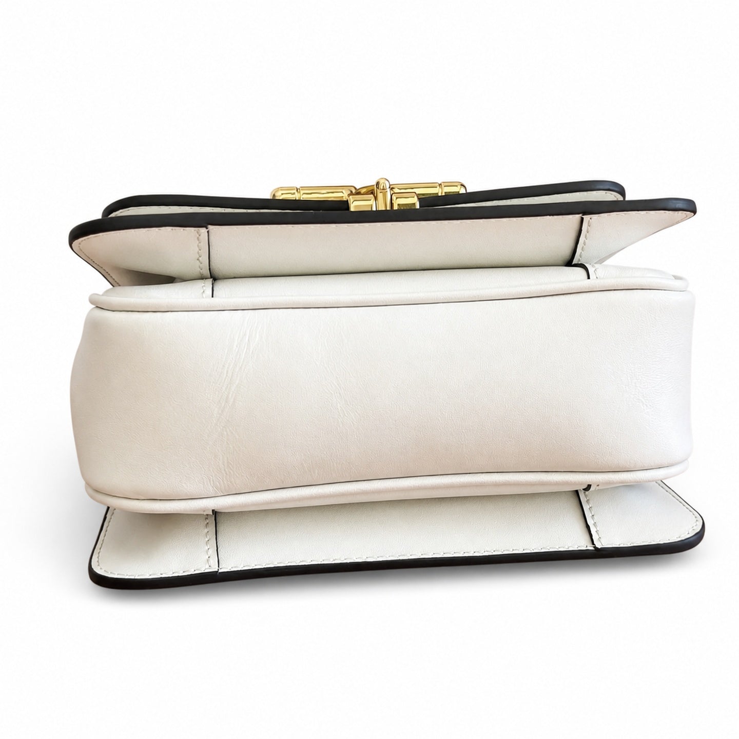 Gucci Horsebit Leather Black White Gold Handbag