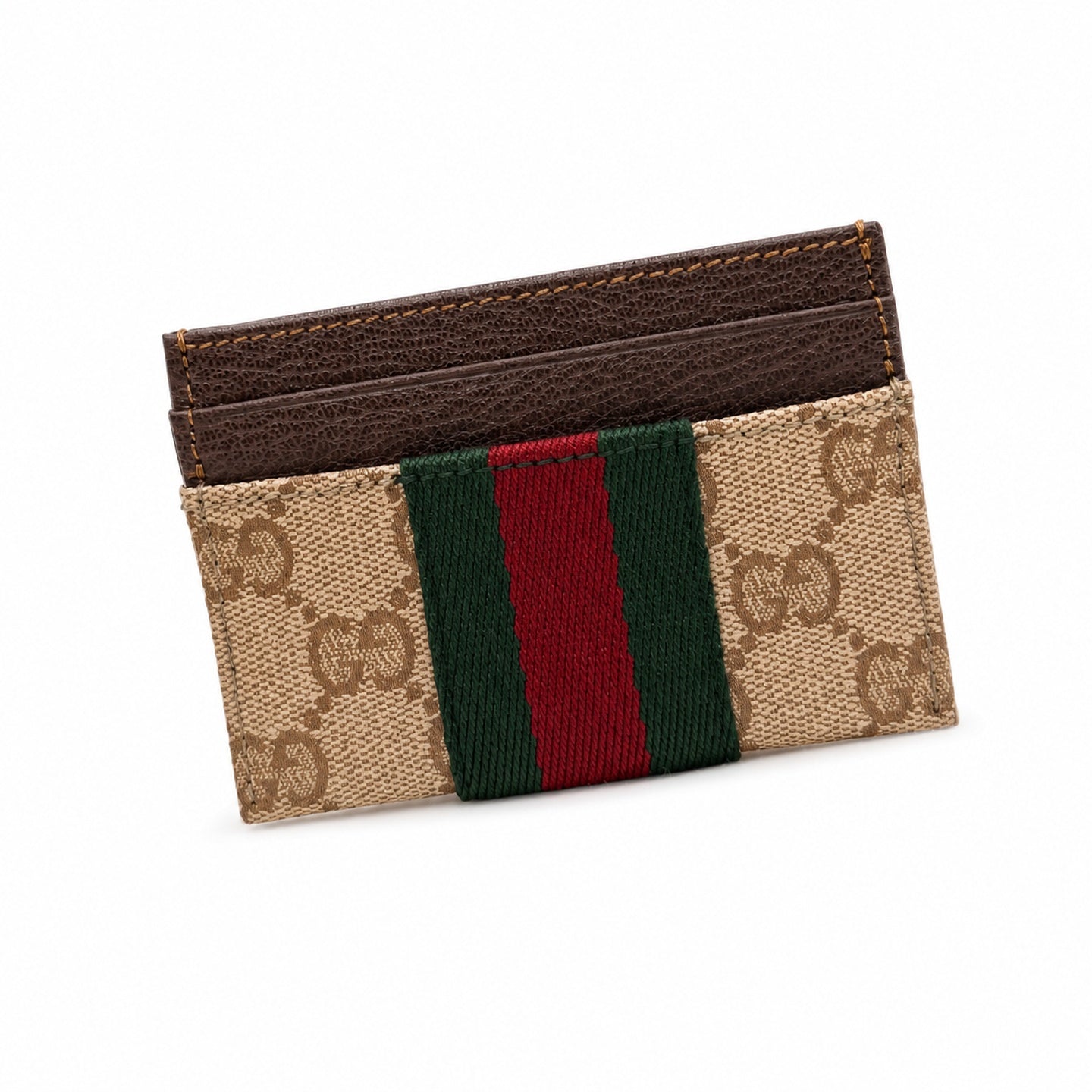 Gucci Small Canvas Leather Brown Gold Bag