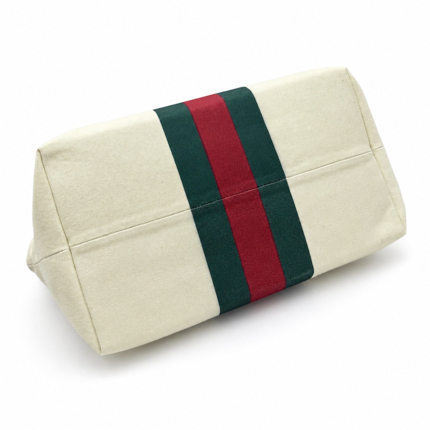 Gucci Cotton Canvas Leather Beige Brown Red Green Bag