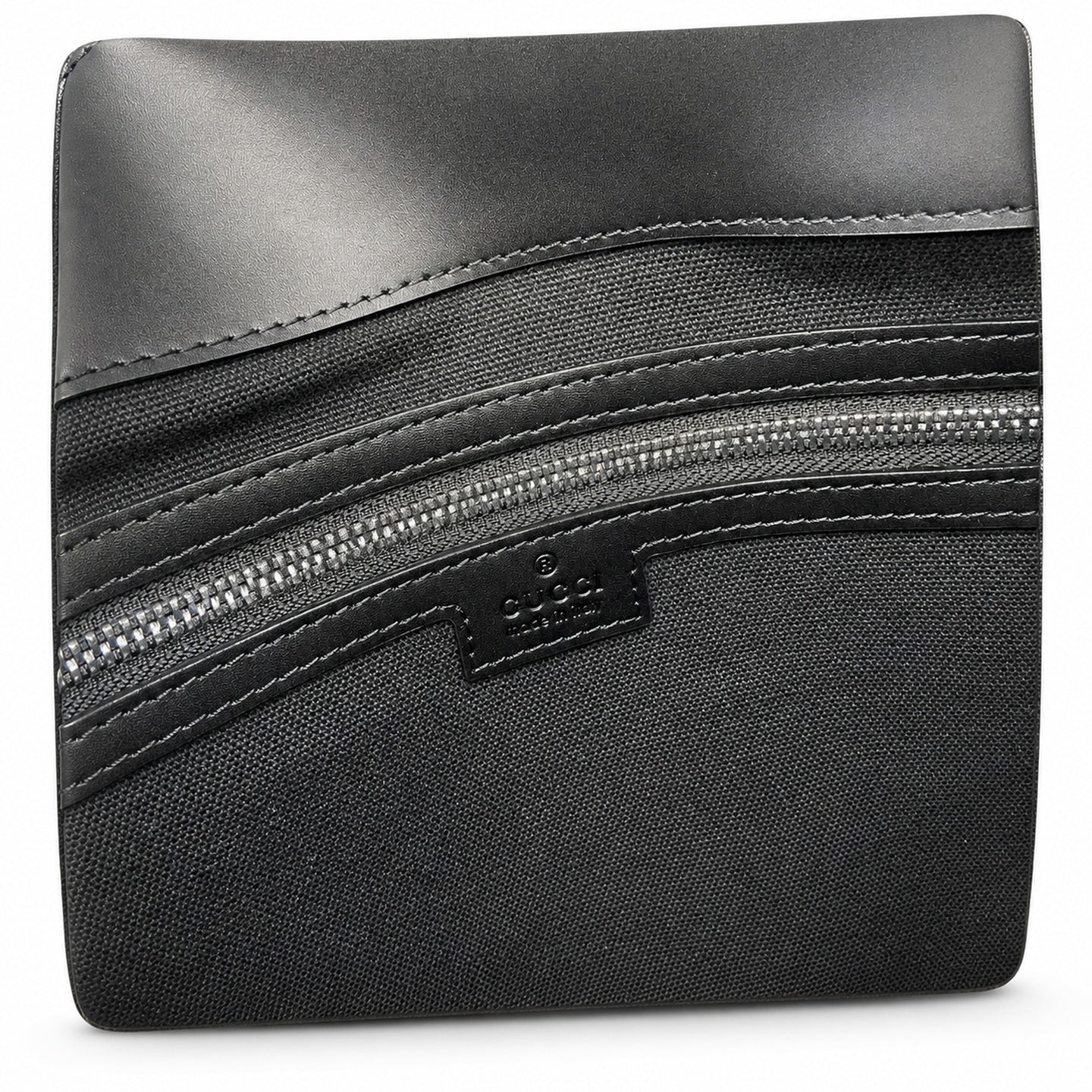 Gucci Medium Cotton Leather Black Gray Messenger Bag