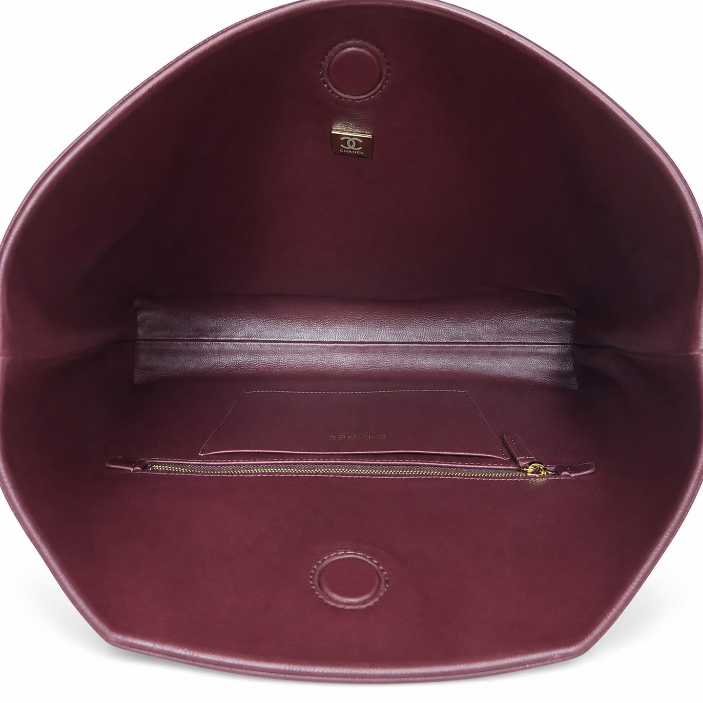 Chanel Leather Burgundy Tote Bag