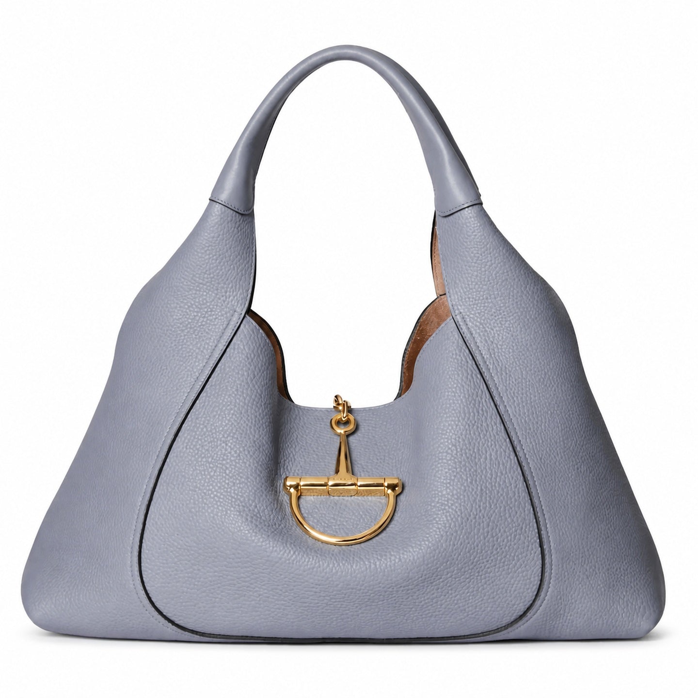 Gucci Leather Gray Brown Blue Gold Shoulder Bag